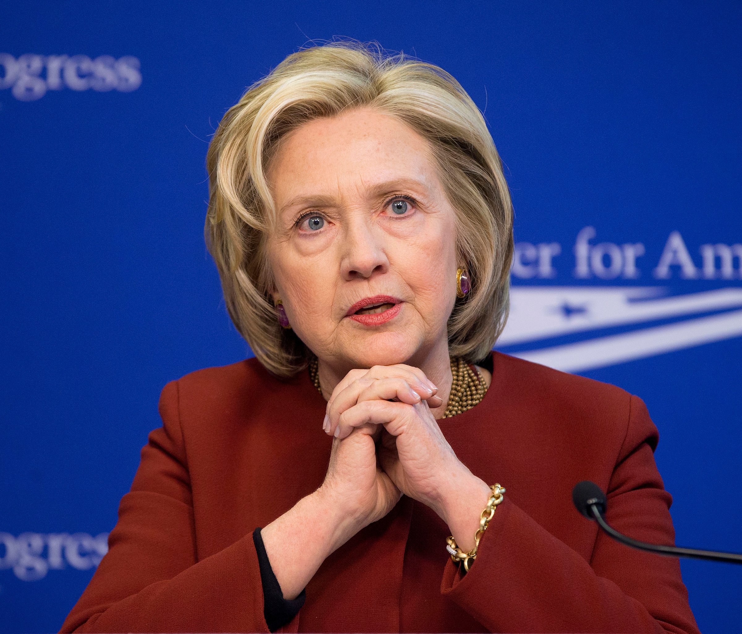 Former Secretary of State Hillary Rodham Clinton speaking Washington, D.C. on March 23, 2015.