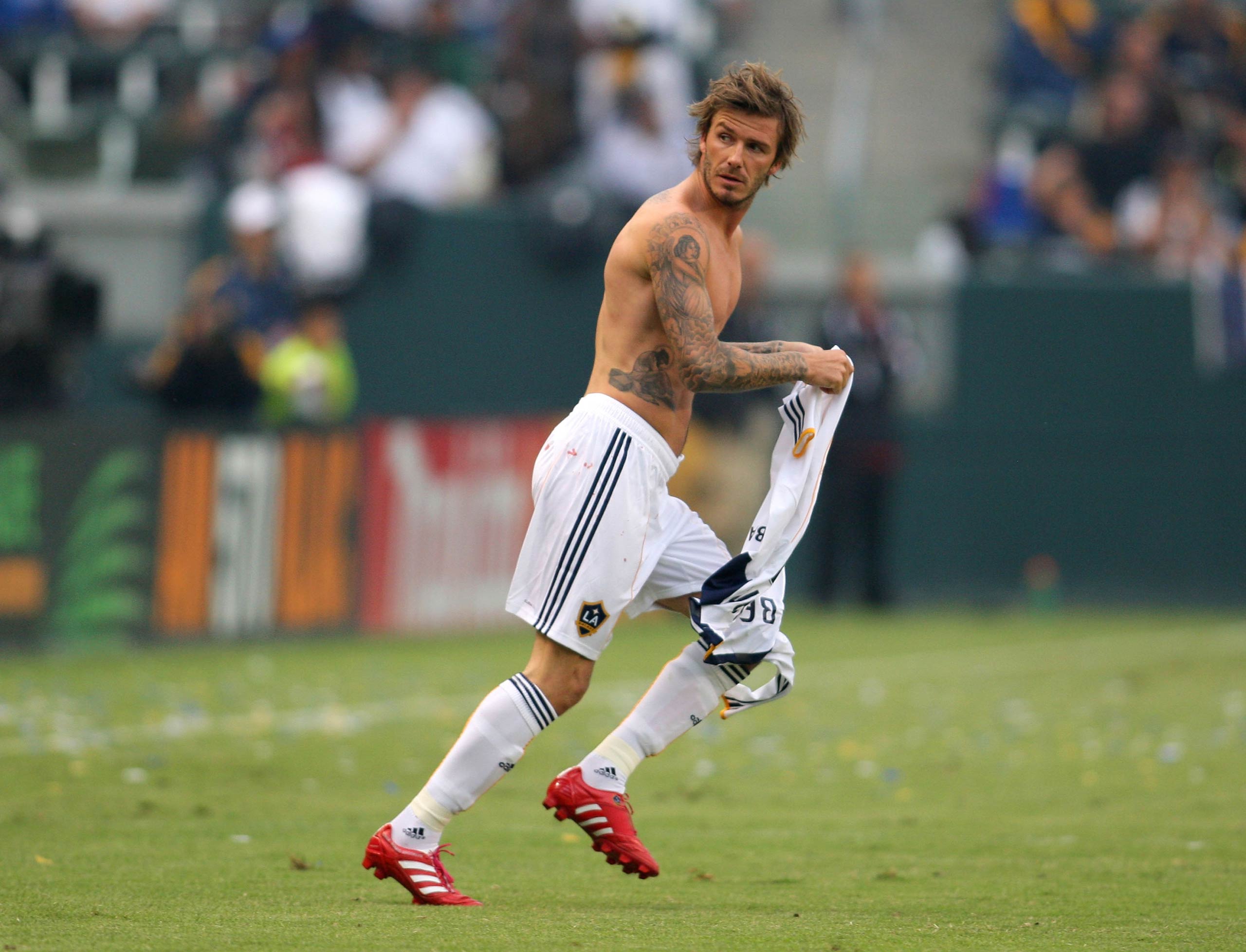 David Beckham of the Los Angeles Galaxy during a match against FC Dallas in Carson, Calif. in 2010.