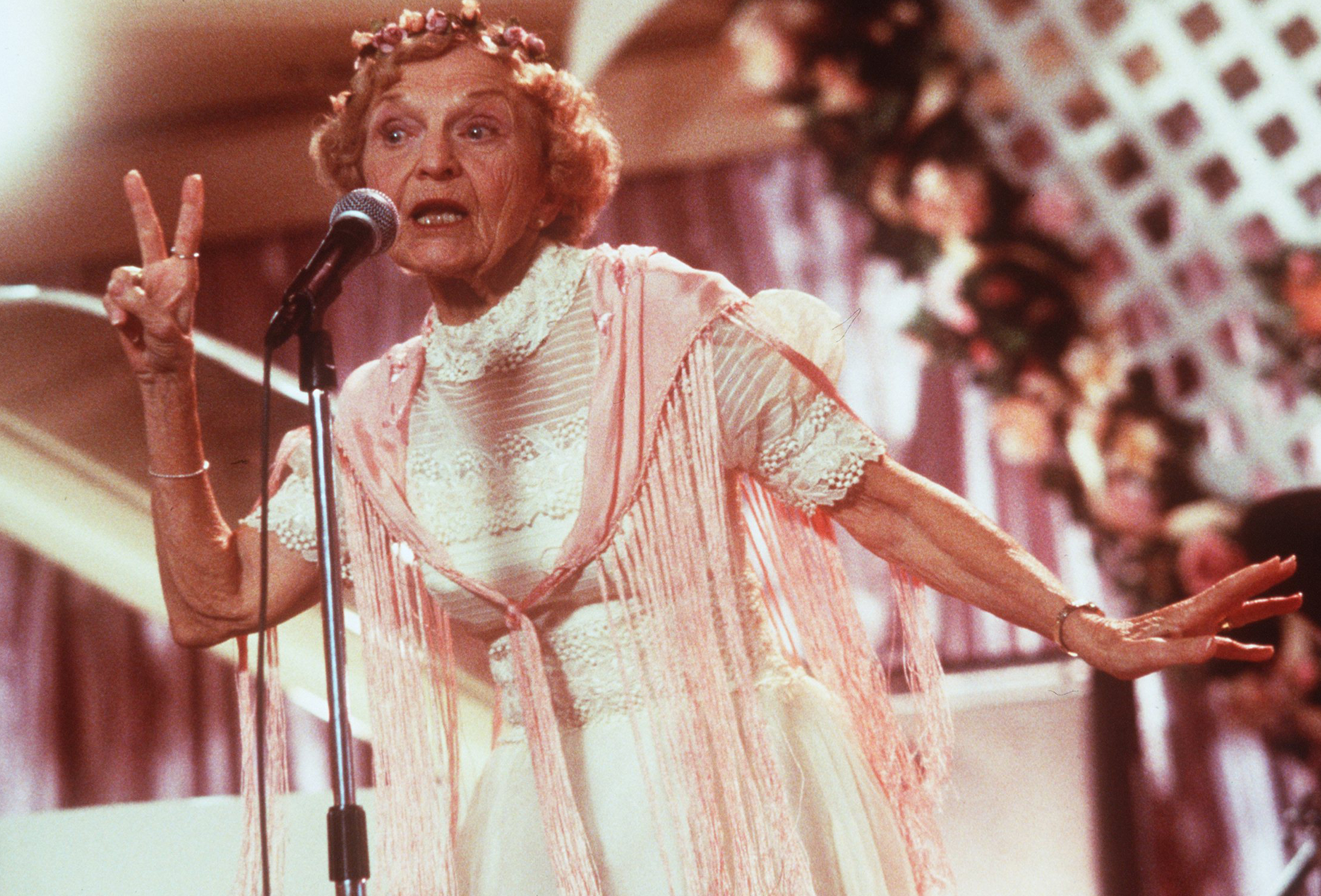 Ellen Albertini Dow stars as Rosie in New Line Cinema's comedy, "The Wedding Singer." (Getty Images)