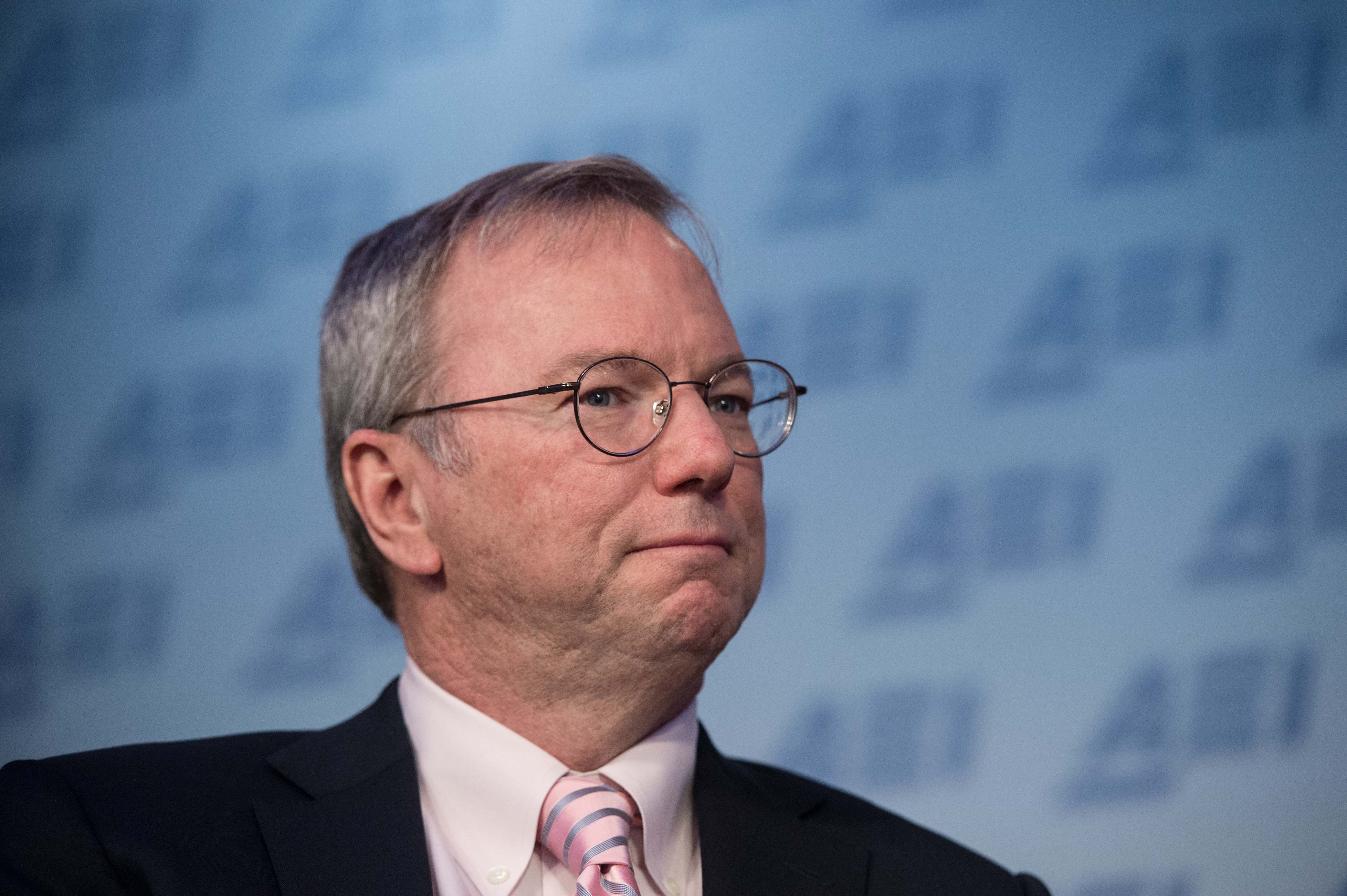 Google executive chairman Eric Schmidt speaks on technology on March 18, 2015 at the American Enterprise Institute in Washington, DC. (Nicholas Kamm—AFP/Getty Images)