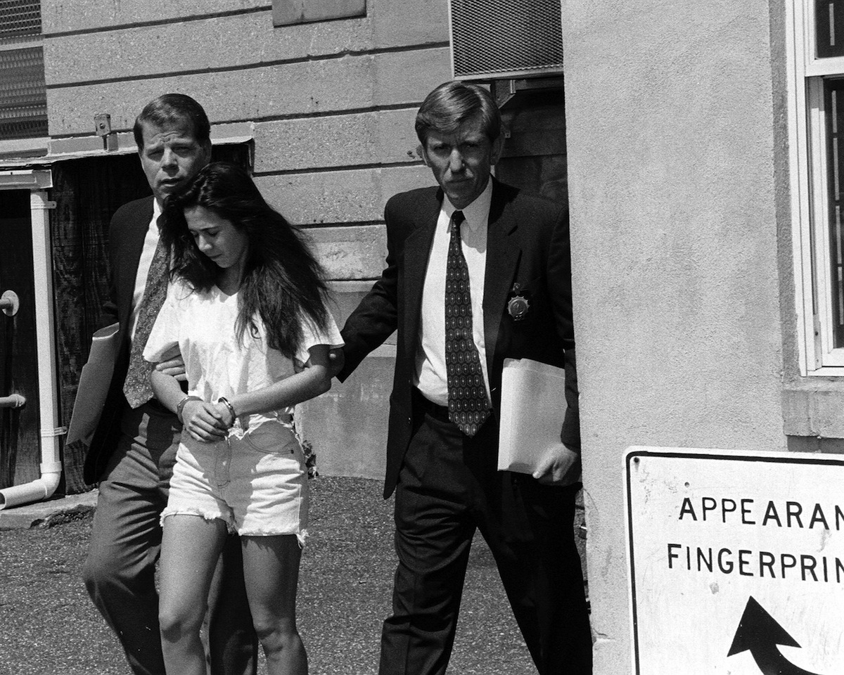Amy Fisher, 17, from Merrick, Long Island, is arrested for the attempted murder of Mary Jo Buttafuoco on May 22, 1992 (New York Daily News Archive / Getty Images)