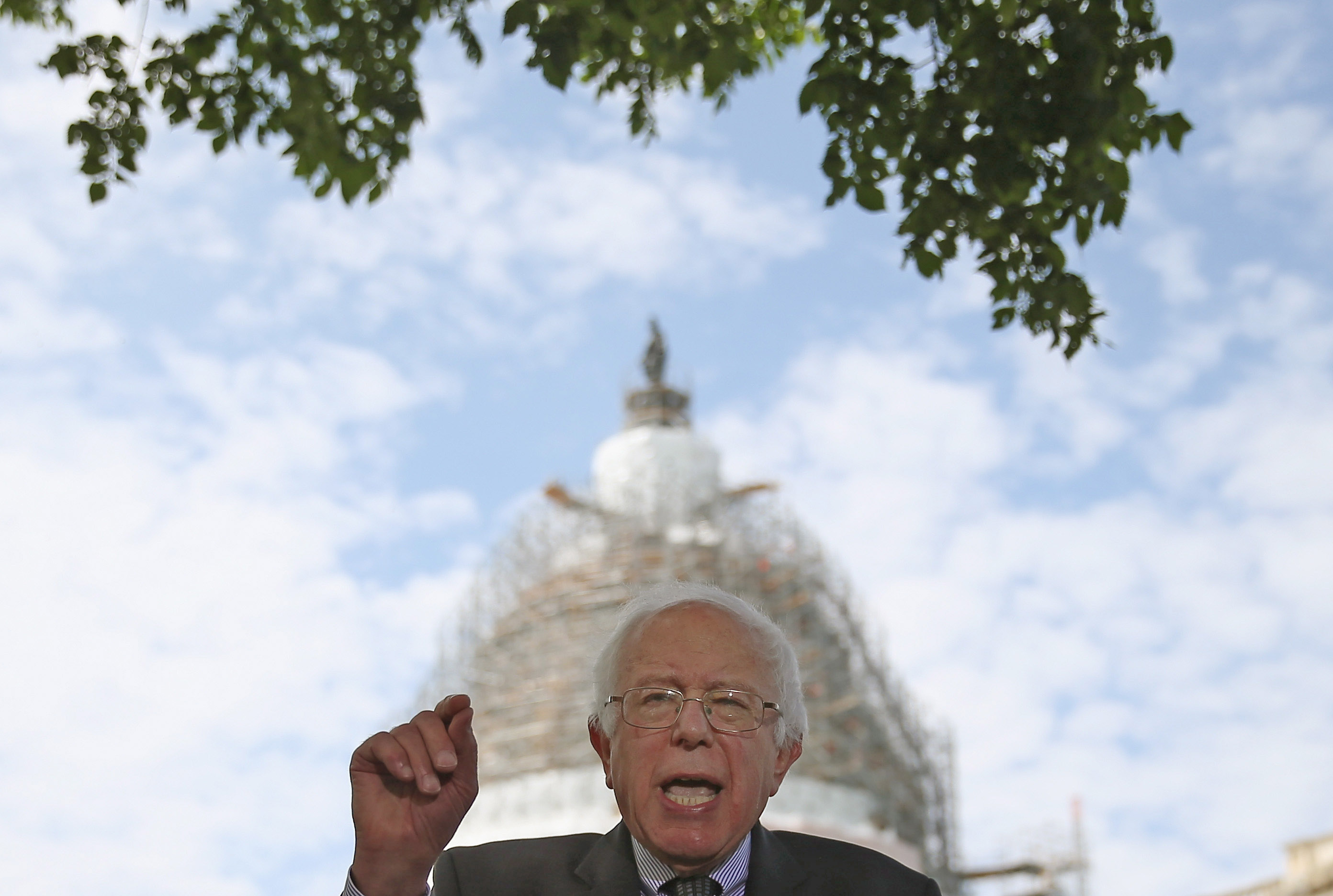 Sen. Bernie Sanders (I-VT) speaks about college tuitions during a news conference on Capitol Hill May 19, 2015 in Washington, DC. (Mark Wilson&mdash;Getty Images)
