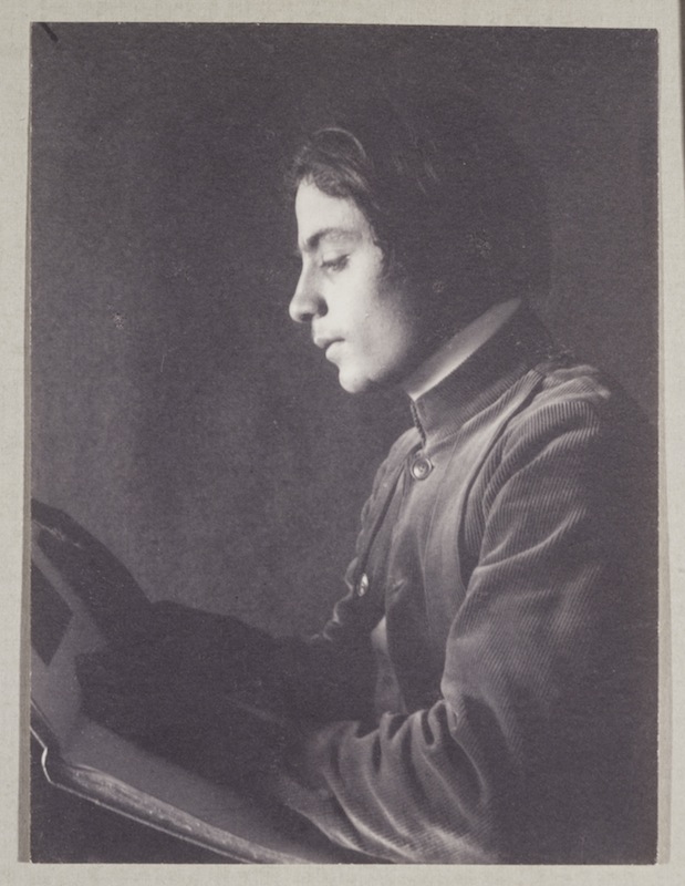 Kahlil Gibran with Book (side view), 1897.