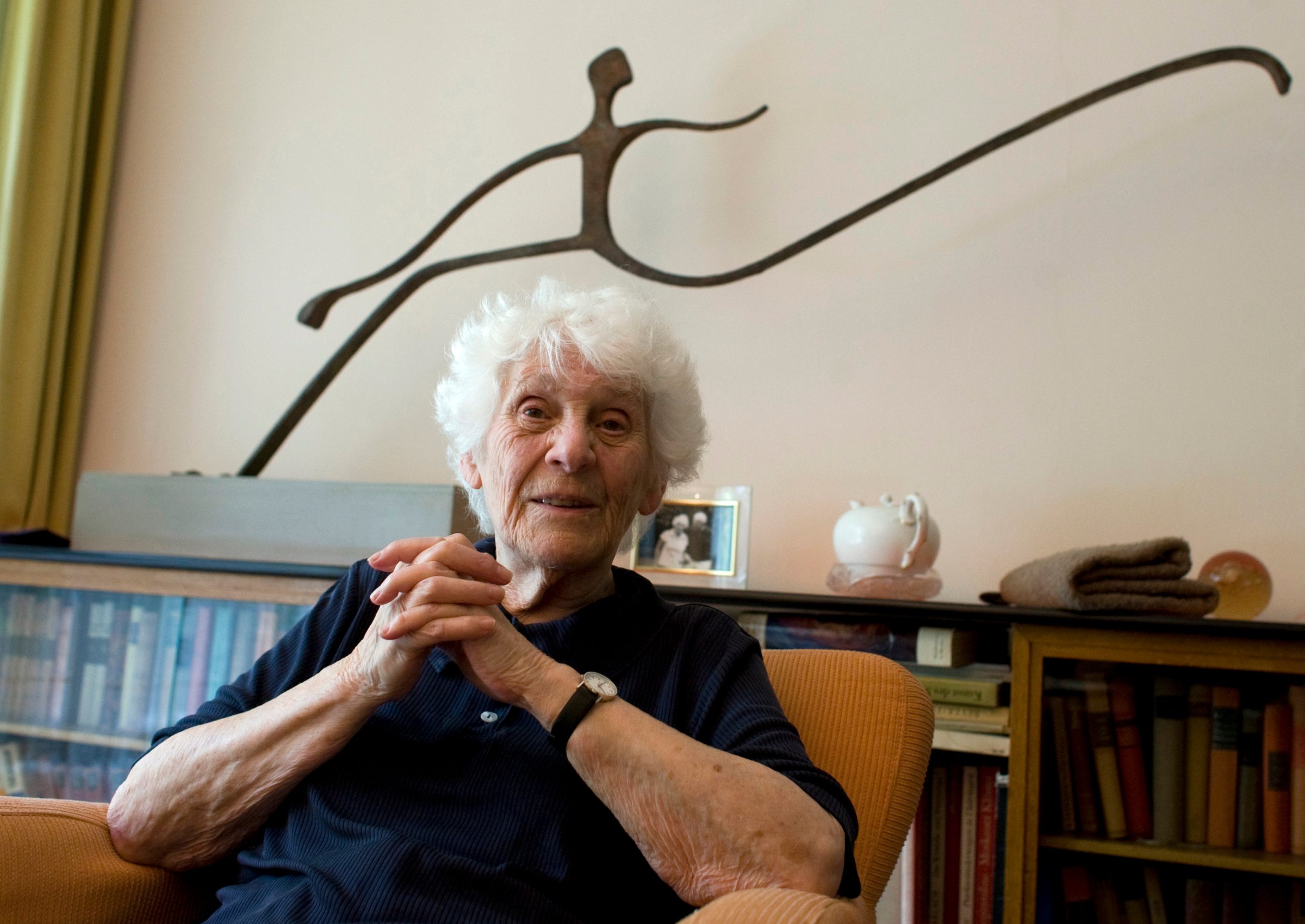 German pediatrician Ingeborg Rapoport, 97, speaks during an interview in her house in Berlin