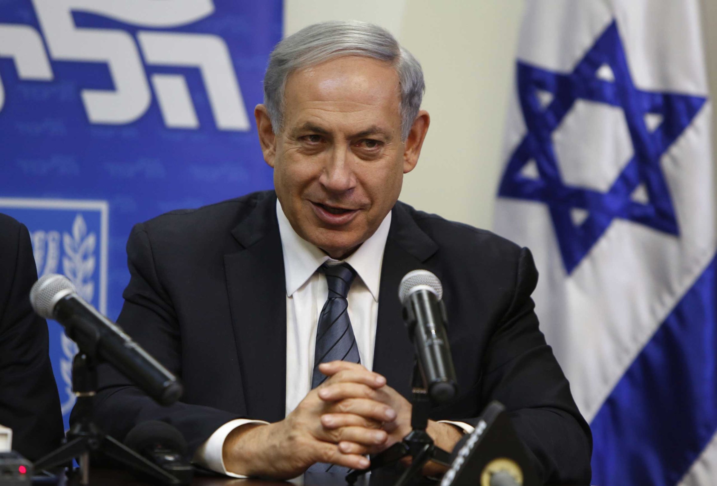 Israeli Prime Minister Benjamin Netanyahu speaks during a press conference at the Knesset in Jerusalem, on May 6, 2015, to announce reaching a coalition deal for forming a new government.
