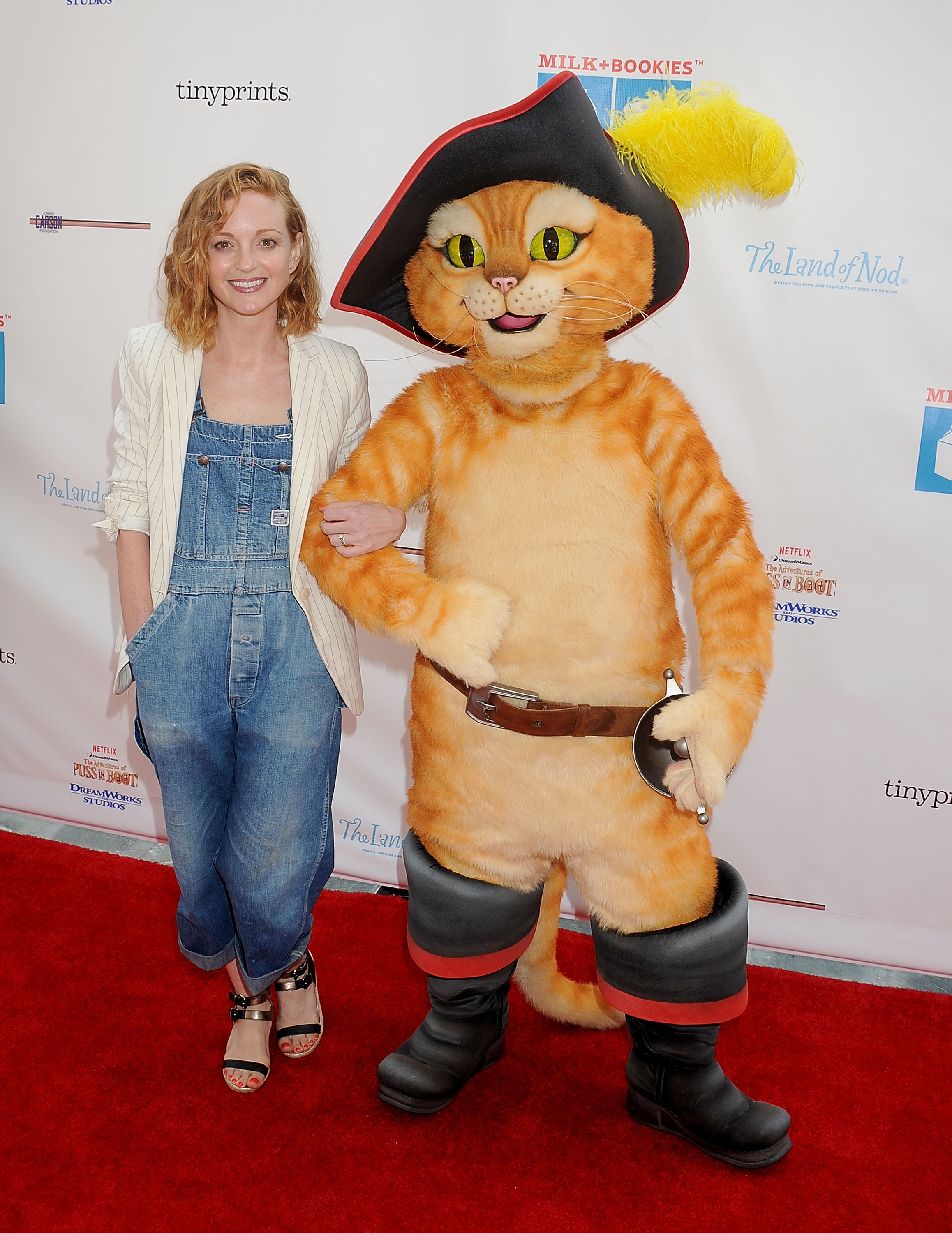 Jayma Mays arrives at the Milk + Bookies 10th Annual Story Time Celebration at Skirball Cultural Center on April 19, 2015 in Los Angeles, California. (Gregg DeGuire&mdash;Getty Images)