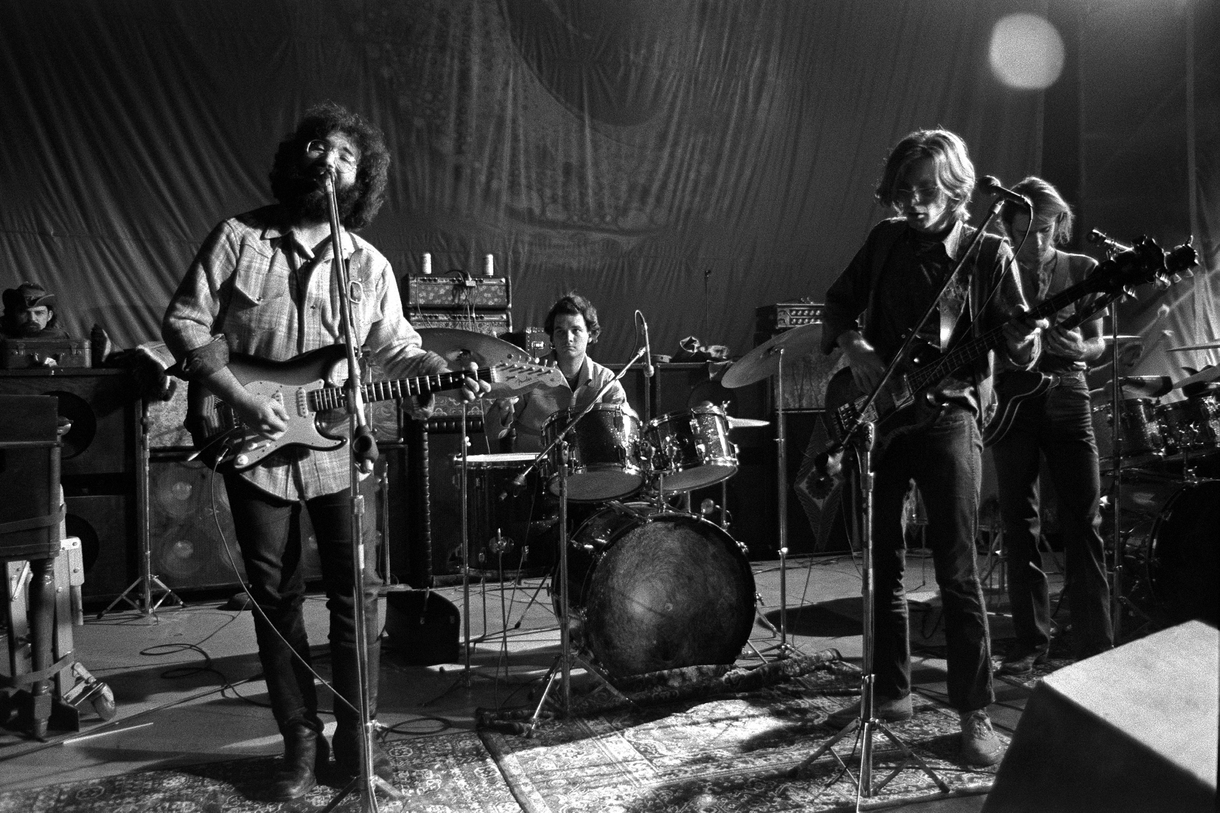 The Music Never Stopped The free-flowing approach to music that the band perfected over three decades of playing together was possible because of the extraordinary abilities of the musicians Garcia partnered with. After his death, guitarist Bob Weir and bassist Phil Lesh formed a series of bands — the current incarnation is called Furthur — while drummers Bill Kreutzmann and Mickey Hart (not visible in this photo) lead the group the Rhythm Devils. In 1970, when this photo was taken, the group included Ron  Pigpen  McKernan, rear left, who sang and played keyboards and harmonica. He died in 1973.