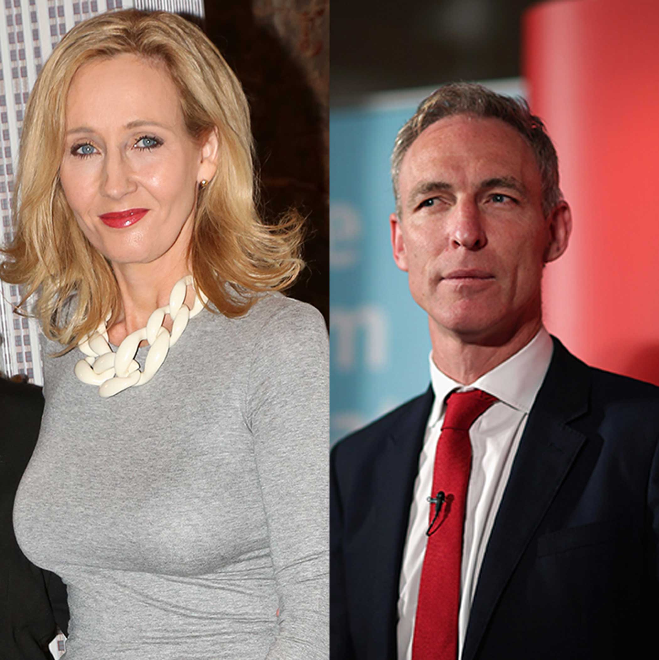 Author J.K. Rowling and Scottish Labour Leader Jim Murphy