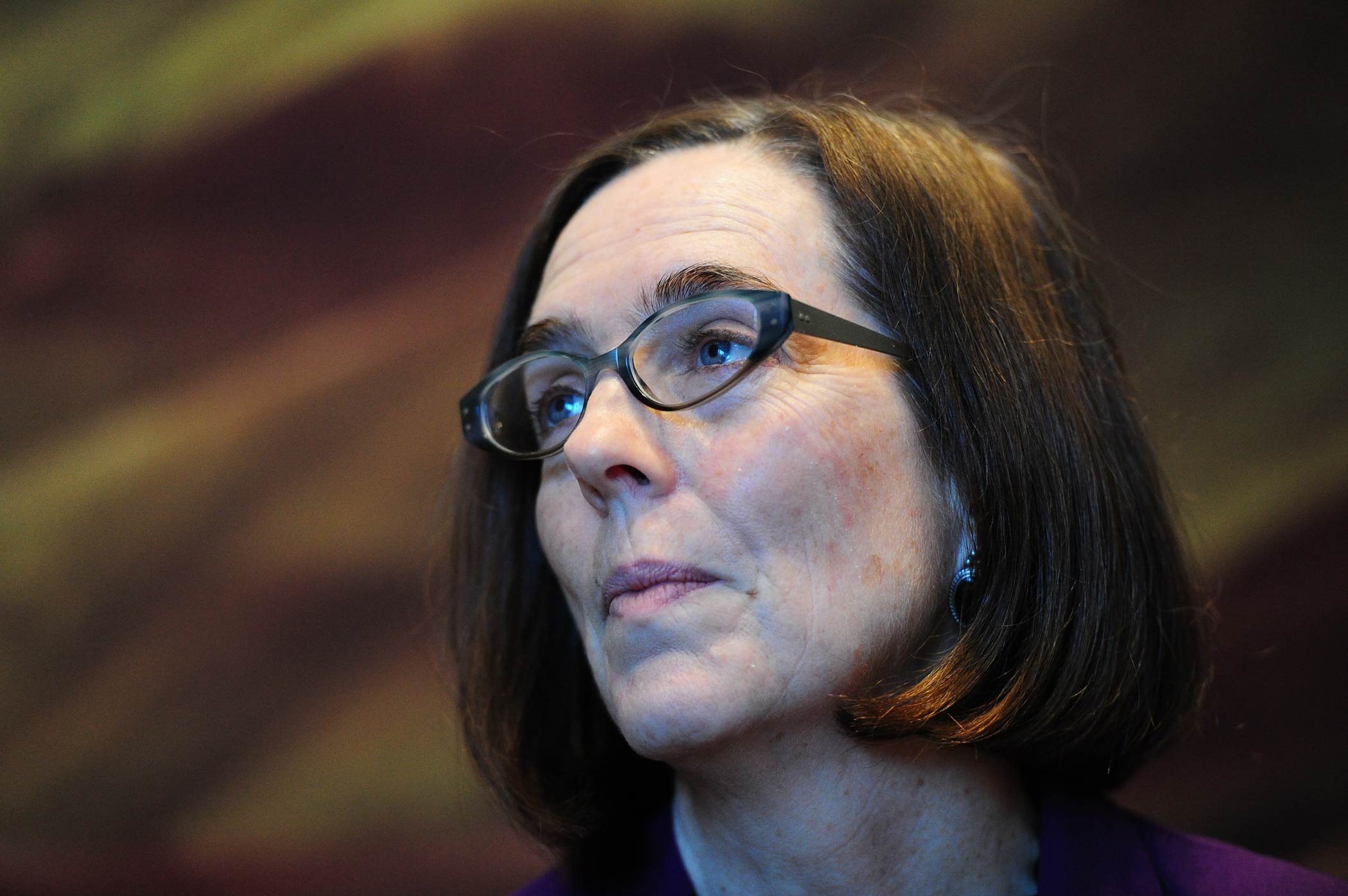 Then Secretary of State Kate Brown, who is currently Governor, attends a Statehood Day celebration at the Oregon Historical Society, in Portland, Ore., on Feb. 14, 2015. (Alex Milan Tracy—Sipa USA/AP)