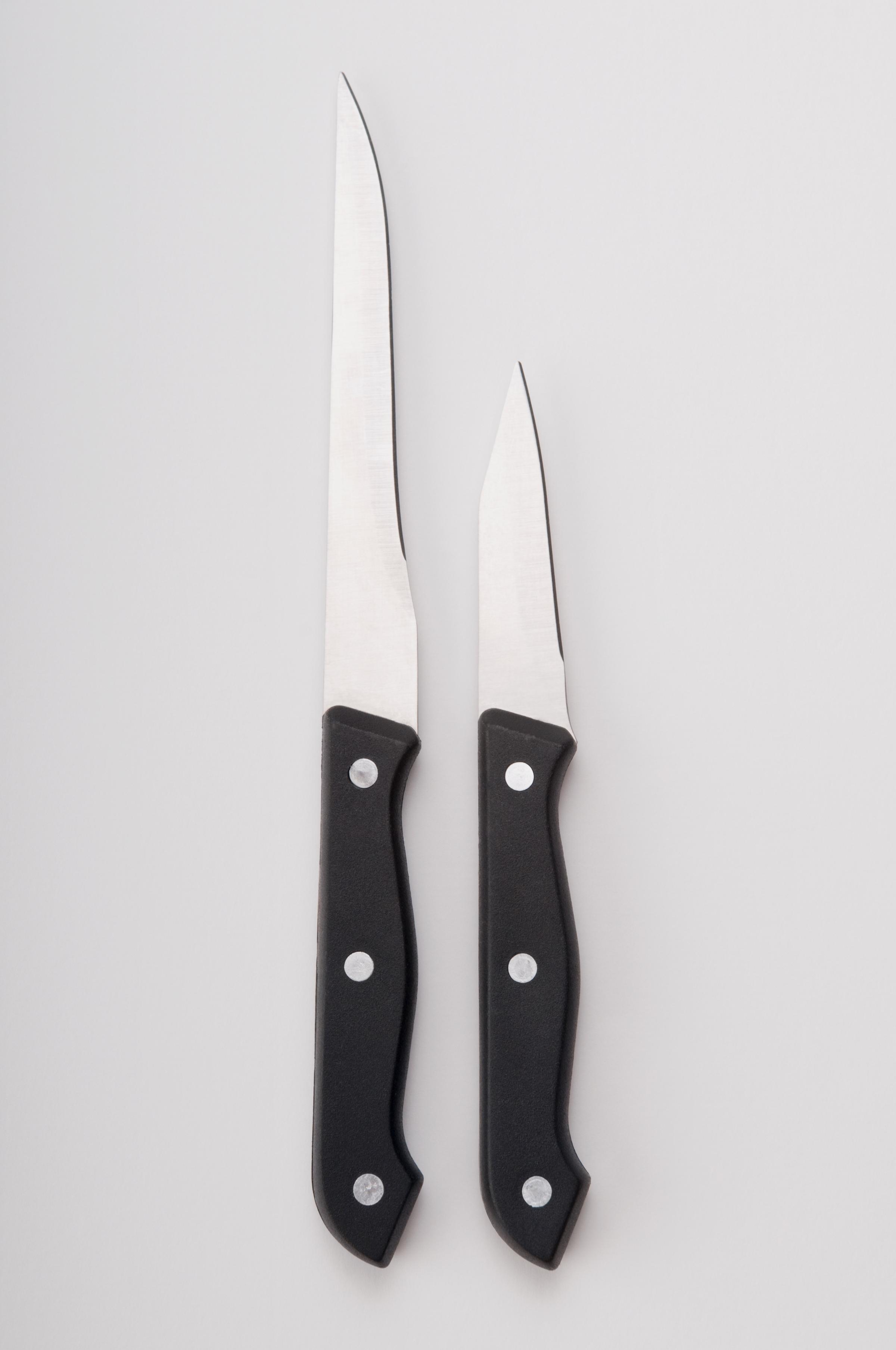 Close-up of two knives