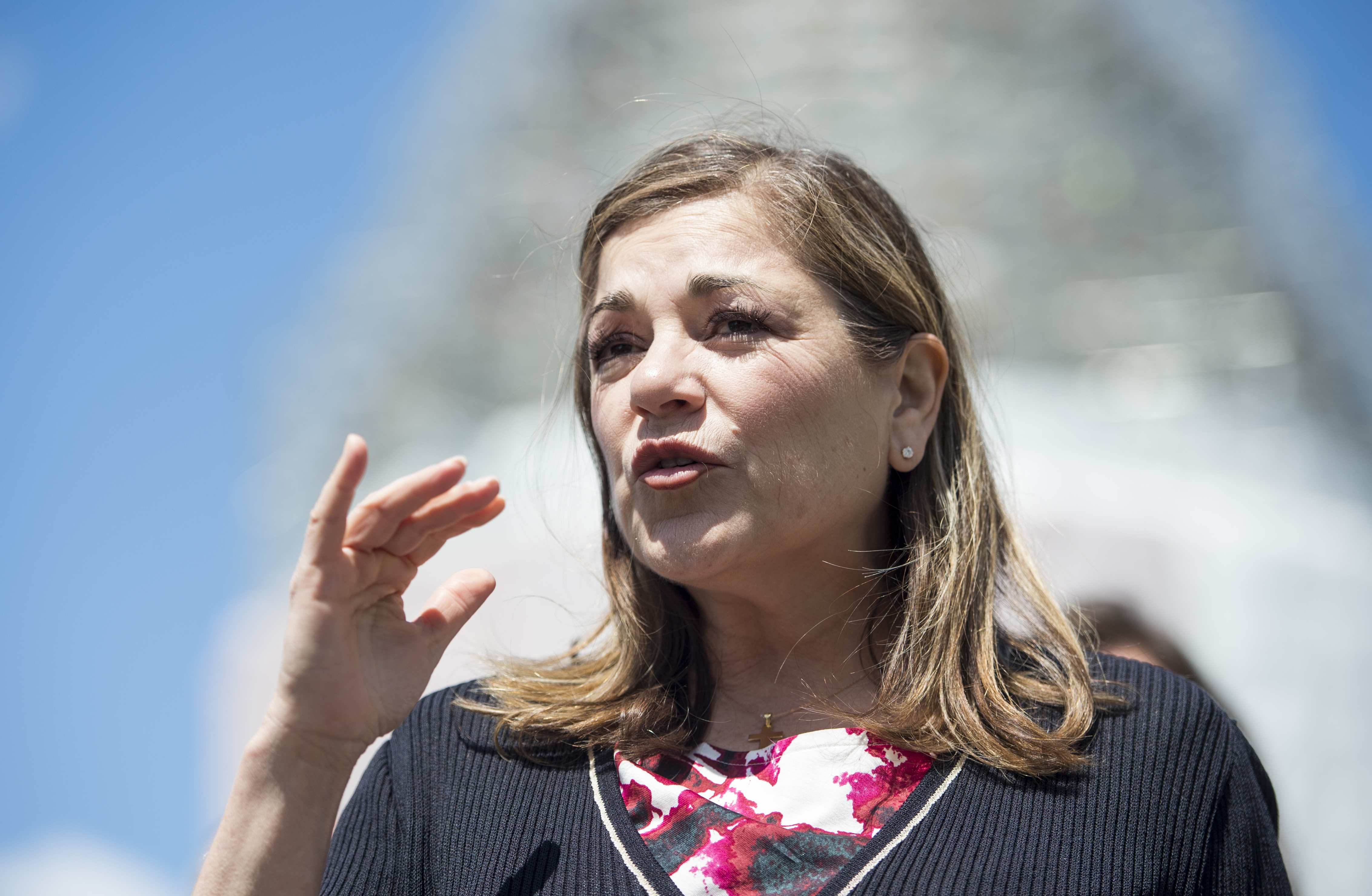 Rep. Loretta Sanchez, D-Calif., participates in the news conference on Food and Drug Administration menu labeling regulations