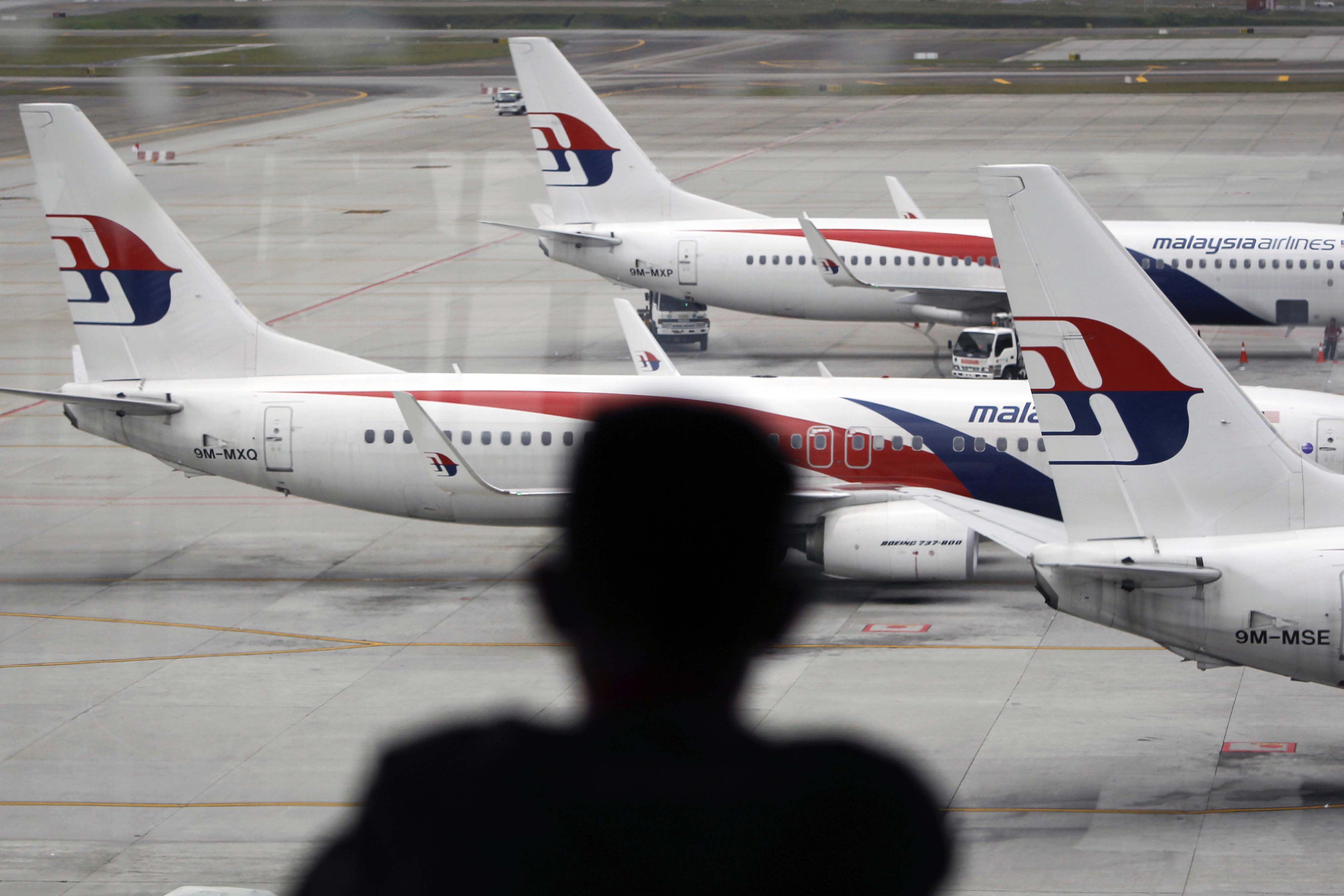 A man views a fleet of Malaysia Airline planes on the tarmac of the Kuala Lumpur International Airport, in Malaysia, Thursday, Jan. 29,  2015. (Joshua Paul—AP)