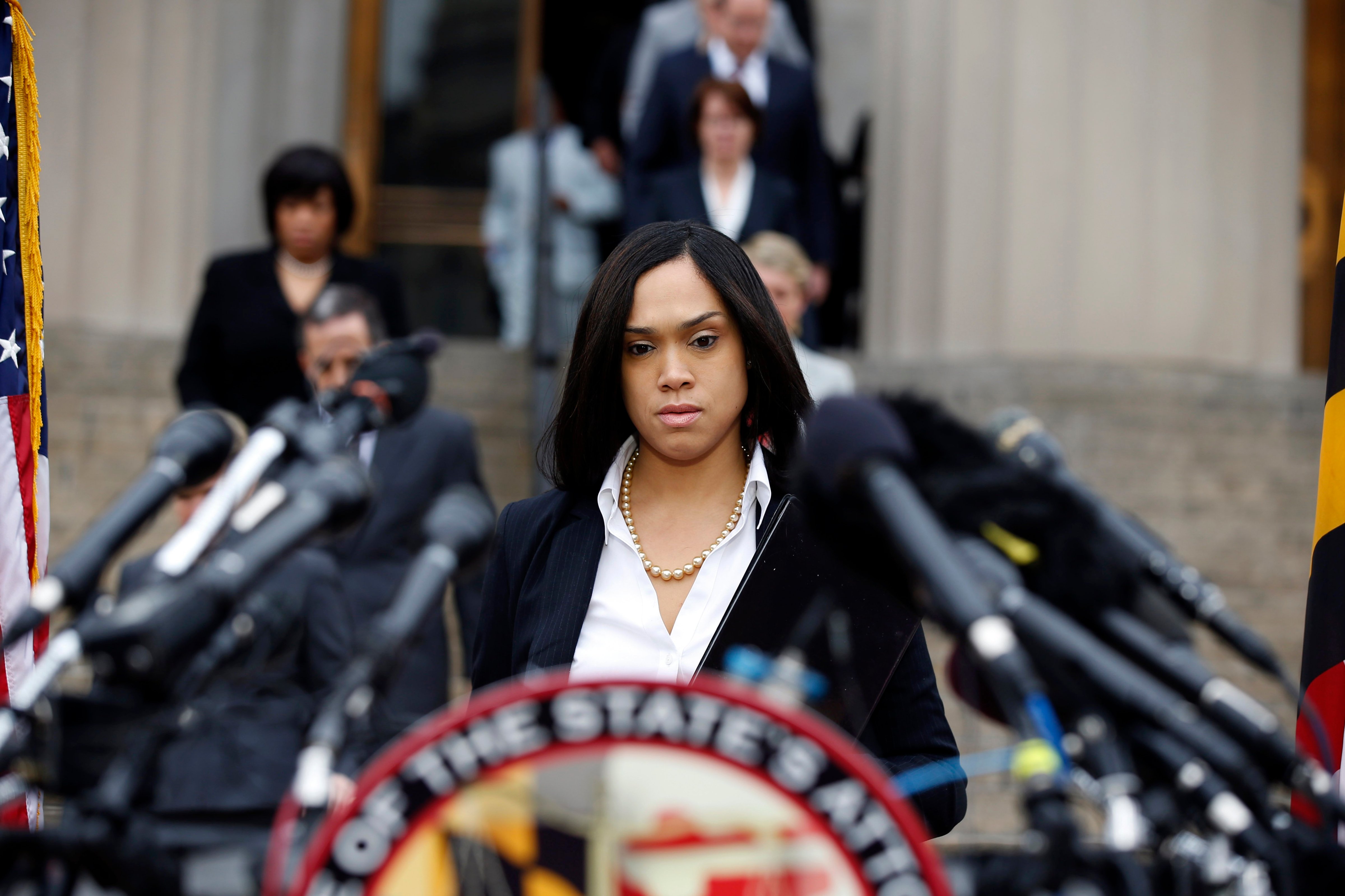 Marilyn Mosby, Baltimore state's attorney, approaches the podium for a media availability on  May 1, 2015 in Baltimore. (Alex Brandon—AP)