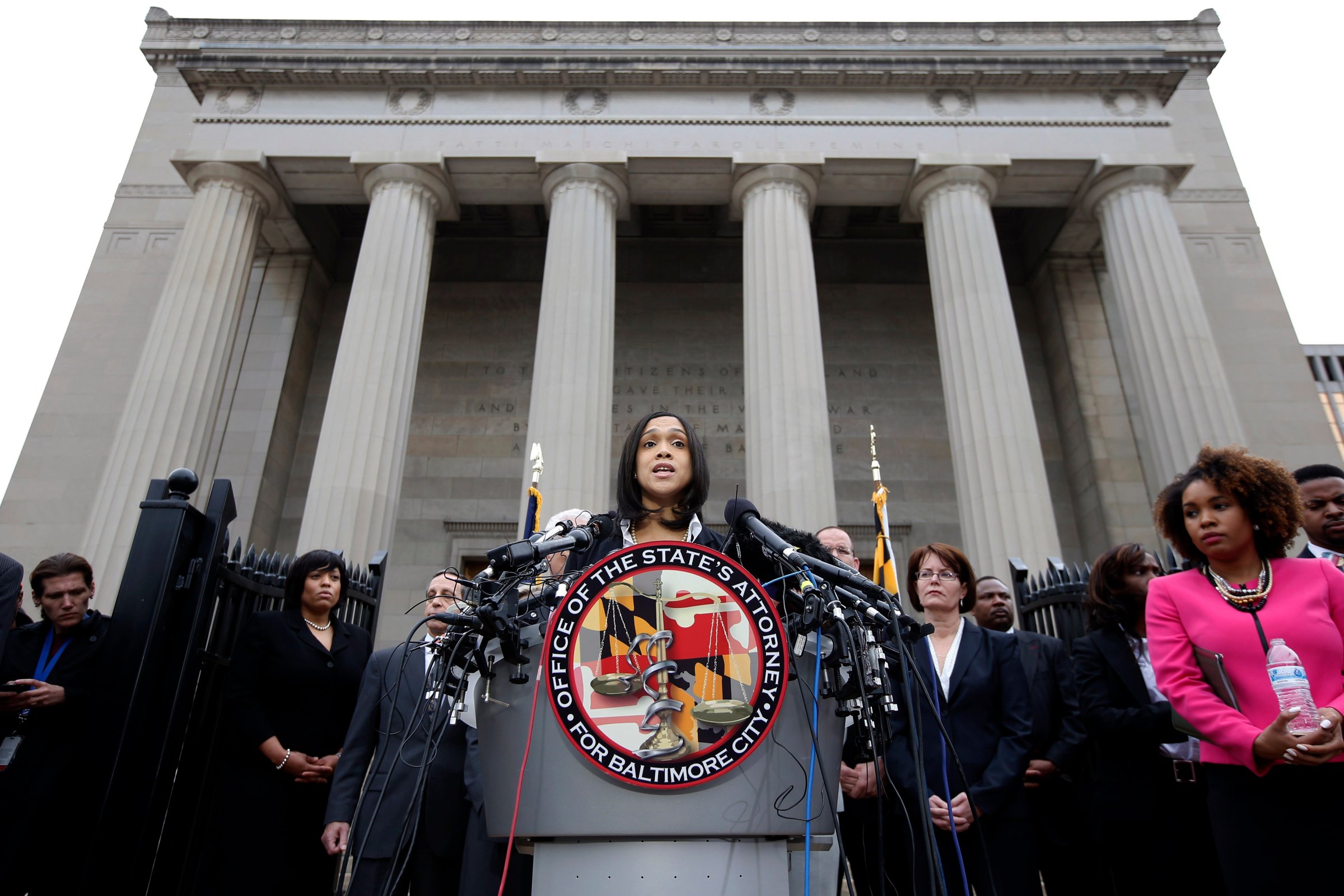 Marilyn Mosby, Baltimore state's attorney, speaks during a media availability on May 1, 2015 in Baltimore.