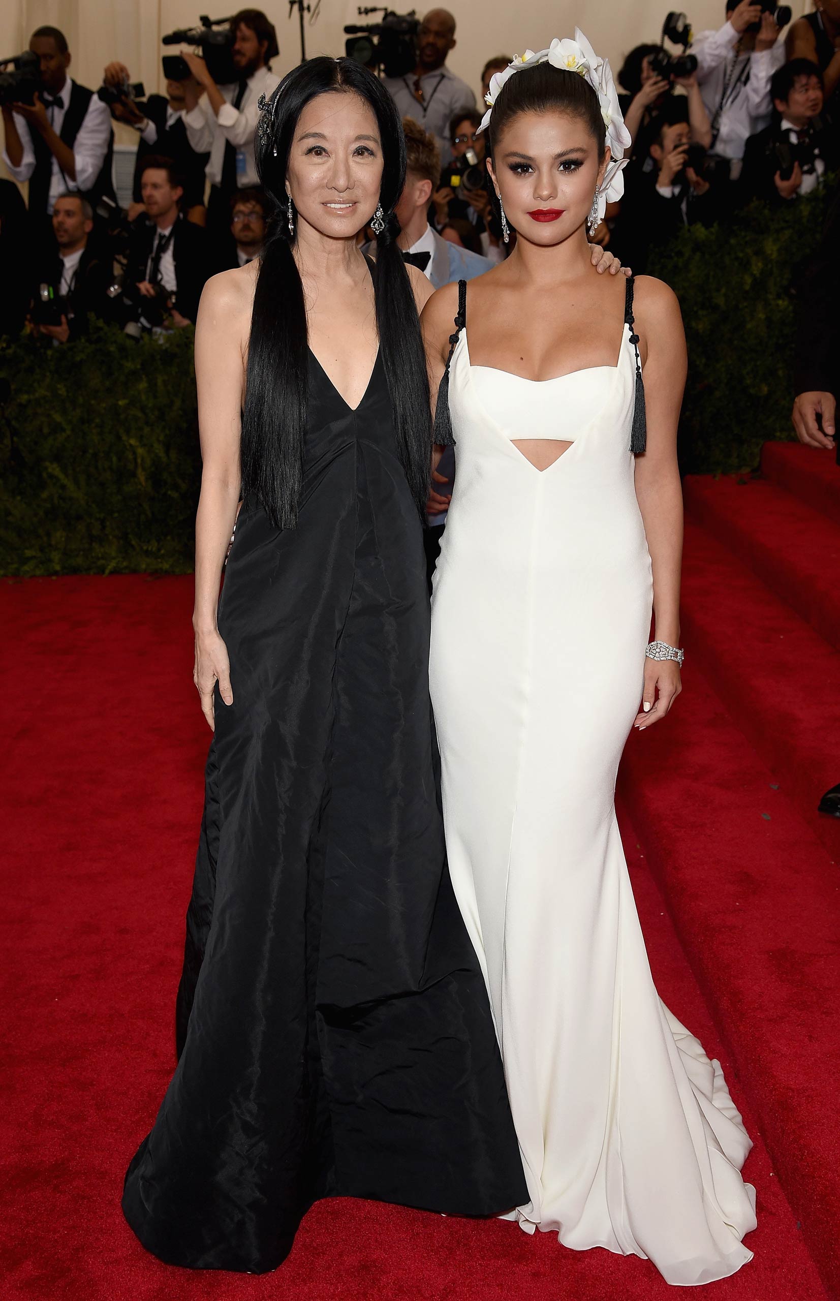 Vera Wang and Selena Gomez attend the  China: Through The Looking Glass  Costume Institute Benefit Gala at the Metropolitan Museum of Art on May 4, 2015 in New York.