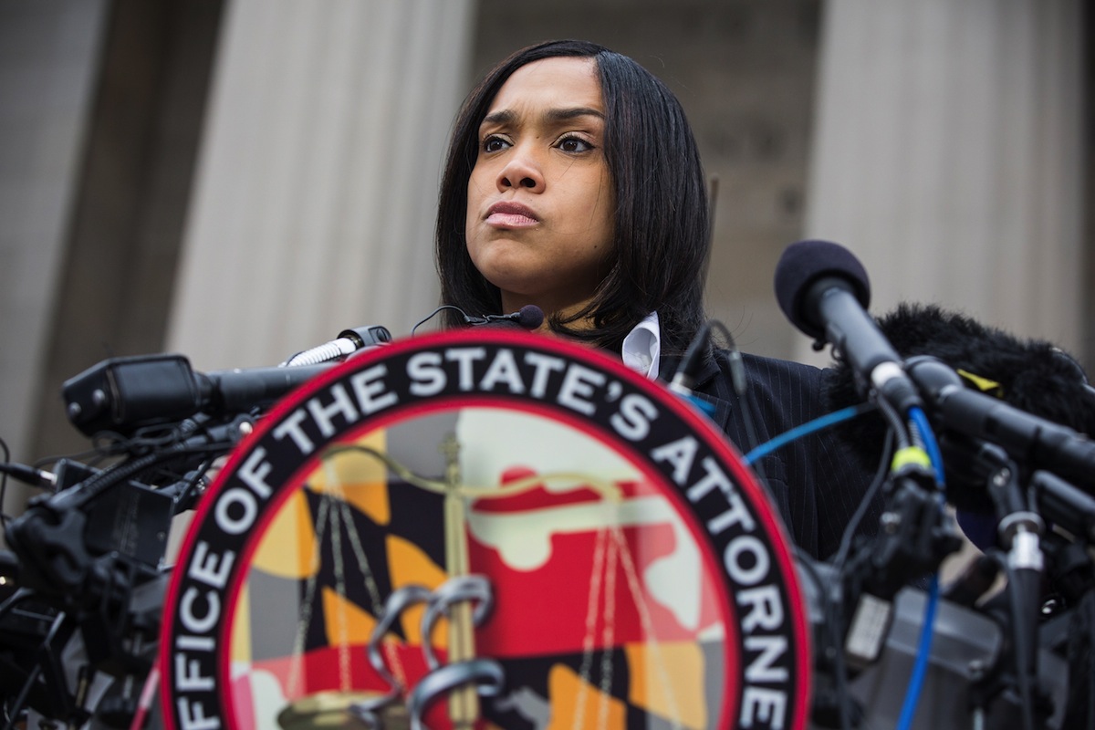 Baltimore City State's Attorney Marilyn J. Mosby announces that criminal charges will be filed against Baltimore police officers in the death of Freddie Gray in Baltimore on May 1, 2015. (Andrew Burton—Getty Images)