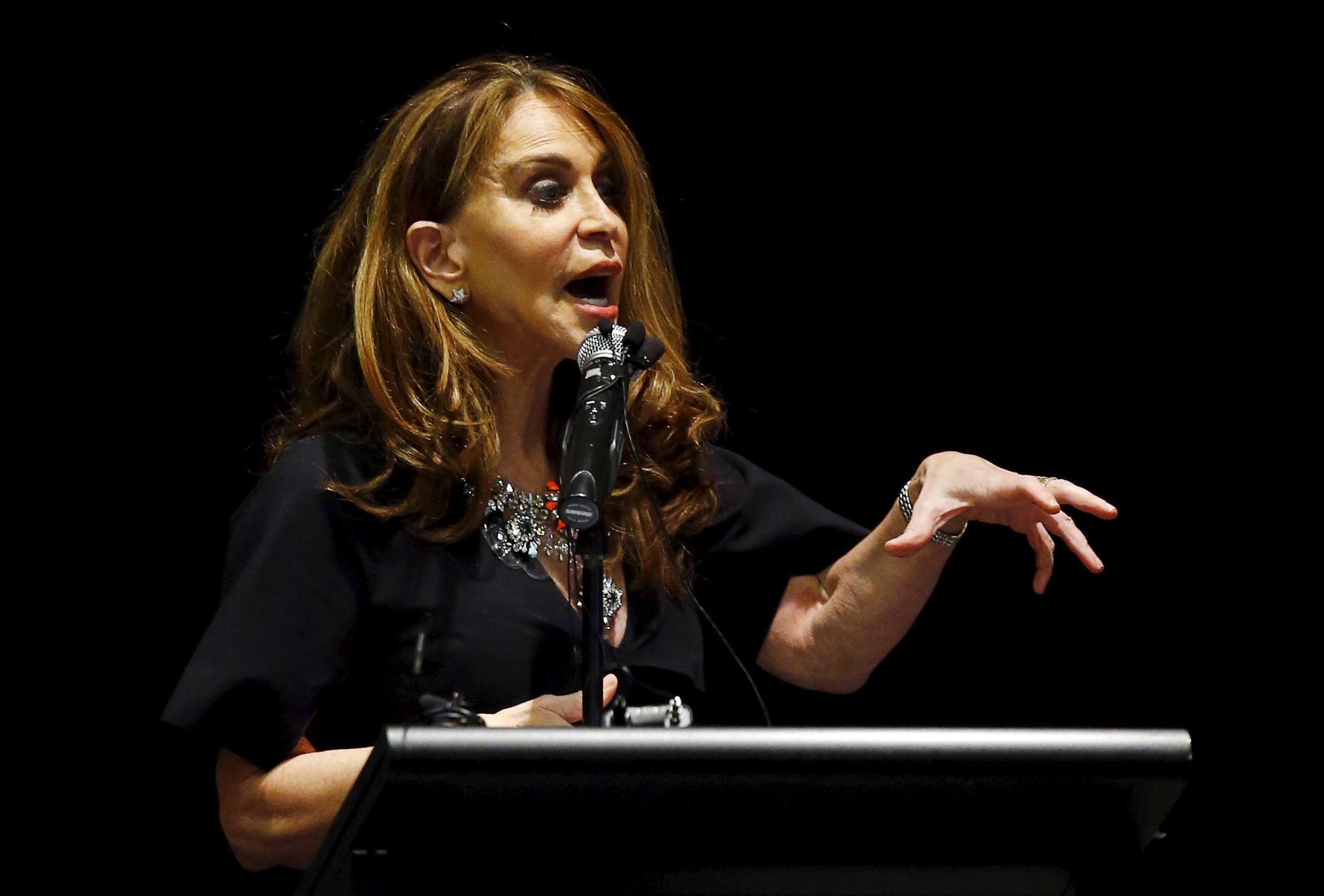Political blogger Pamela Geller, American Freedom Defense Initiative's Houston-based founder, speaks at the Muhammad Art Exhibit and Contest, which is sponsored by the American Freedom Defense Initiative, in Garland, Texas May 3, 2015.
