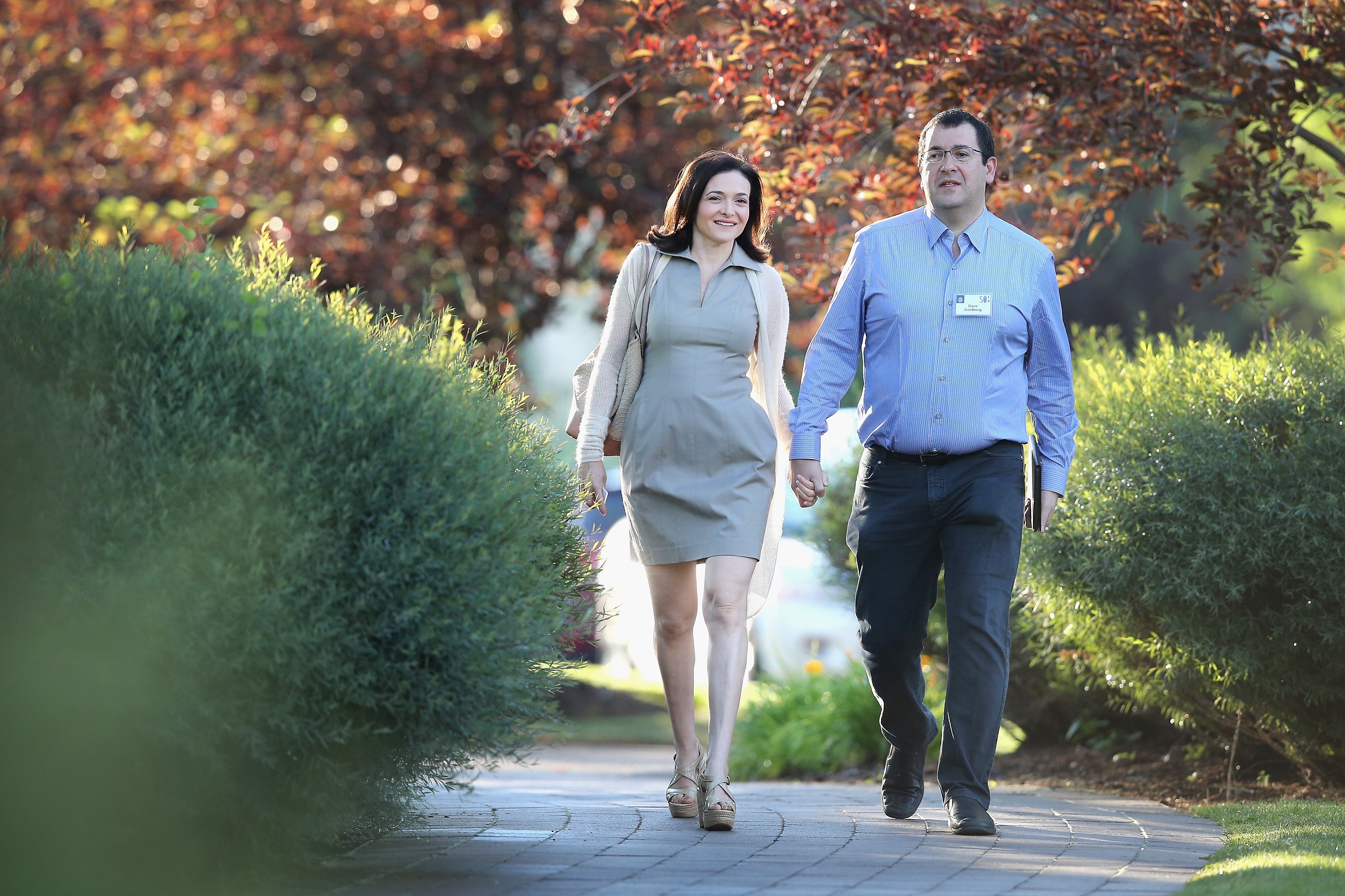Facebook COO Sheryl Sandberg and husband Dave Goldberg attending the Allen &amp; Company Sun Valley Conference on July 9, 2014 in Sun Valley, Idaho. (Scott Olson—Getty Images)