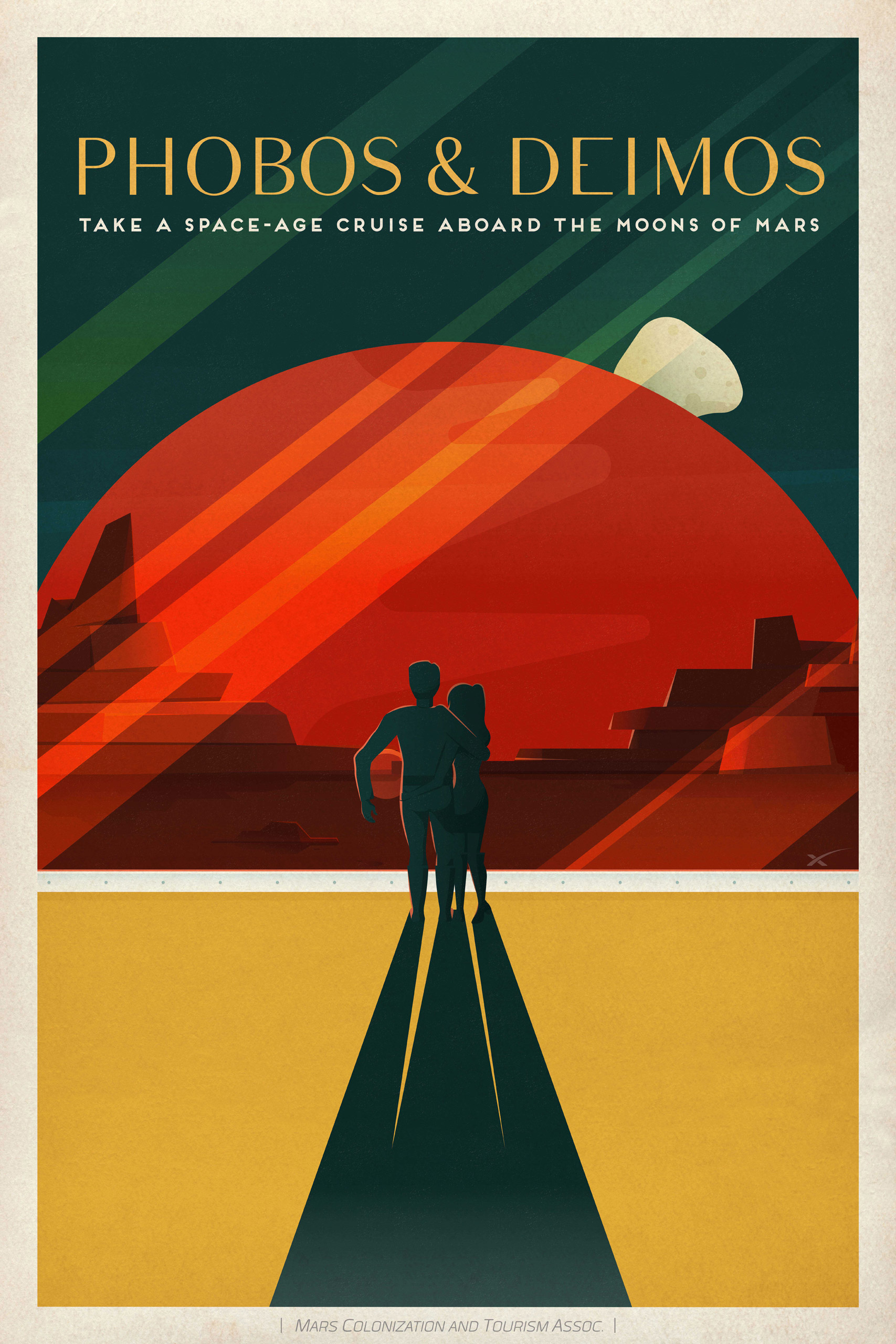 SpaceX Mars Tourism Poster: Phobos Deimos