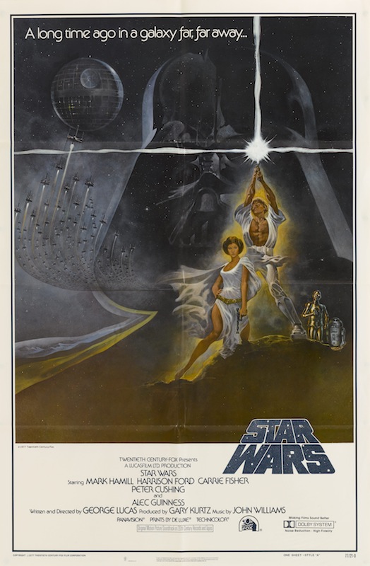 A poster for George Lucas' 1977 fantasy film 'Star Wars' (Movie Poster Image Art / Getty Images)