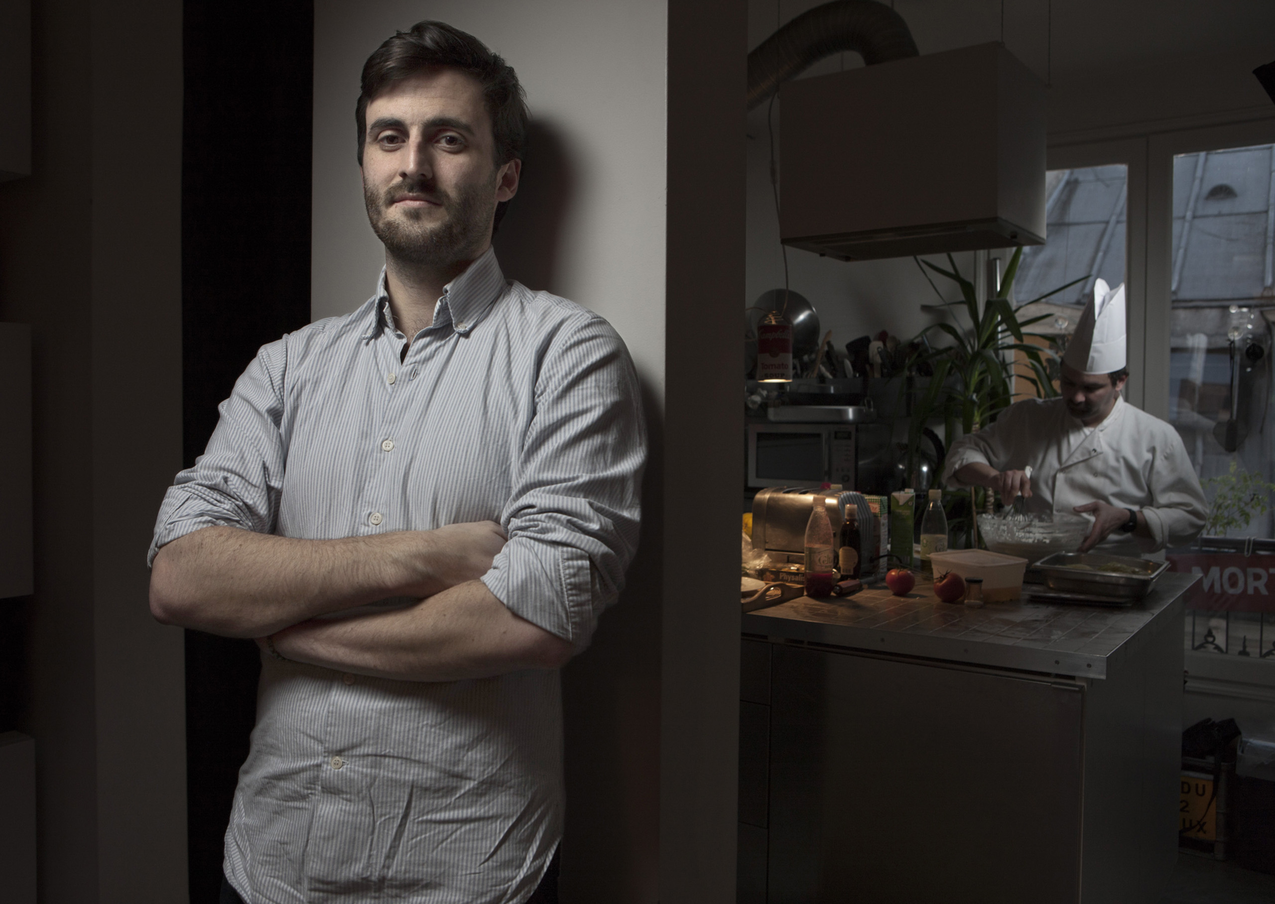 Stephen Leguillon of La Belle Assiette photographed in a Parisian home while testing out the cuisine of a new chef. (Christopher Morris—VII for TIME)
