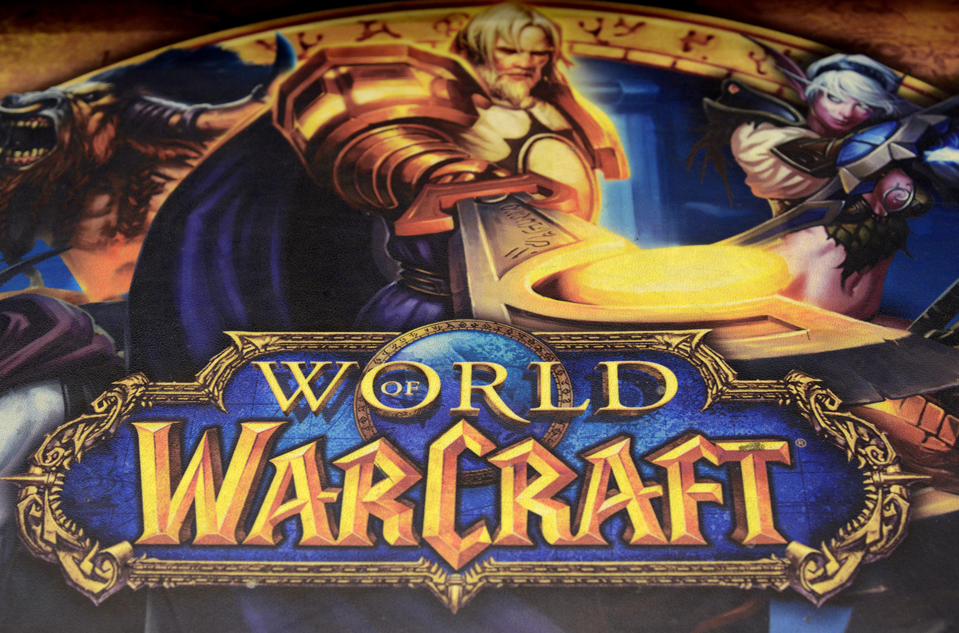 An advertisement for the ''World of Warcraft'' game, produced by Activision Blizzard Inc., a video-game publishing unit of Vivendi SA, is displayed at a store in Paris, France