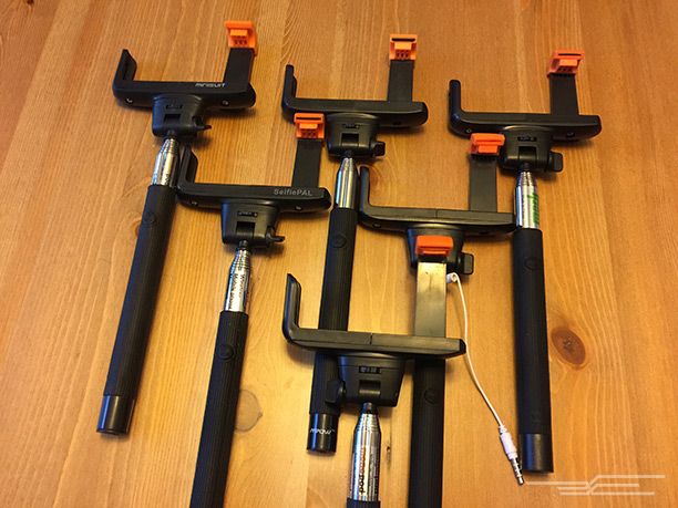 A selection of white-label selfie sticks. (The Wirecutter)