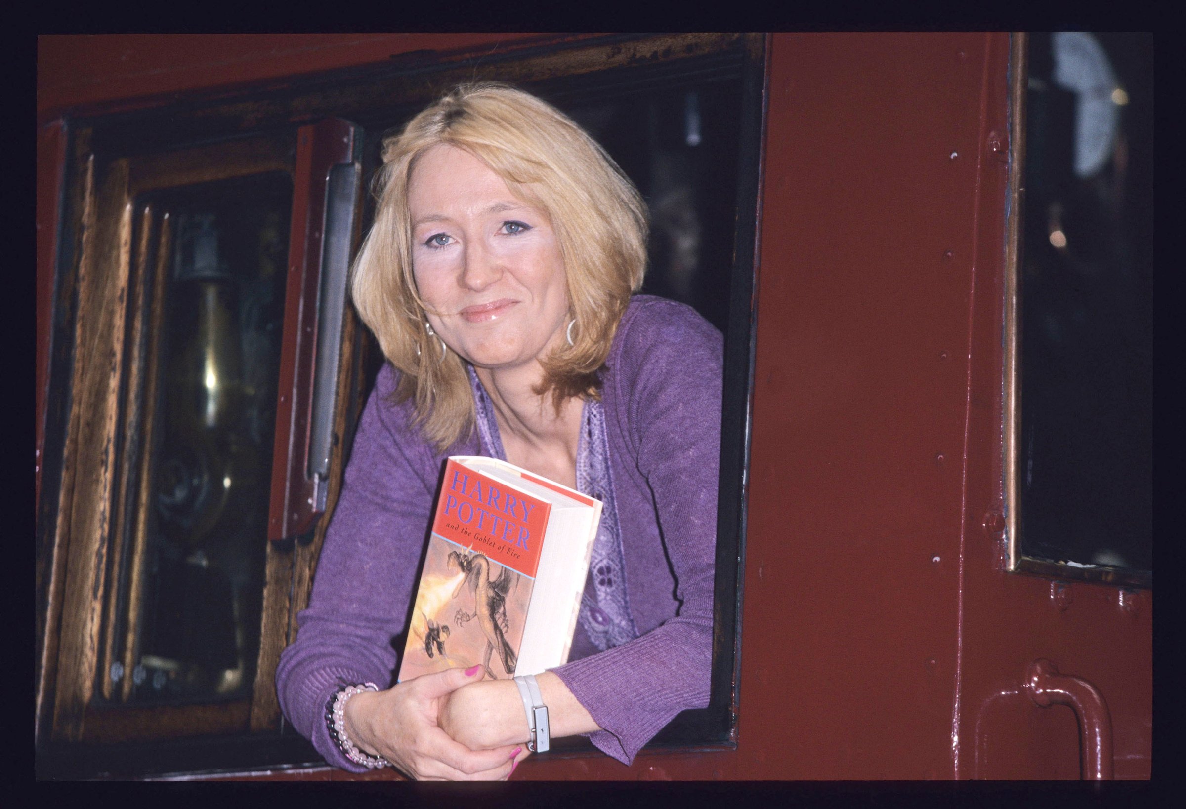Archive Images of JK Rowling at the launch of Harry Potter and The Goblet of Fire