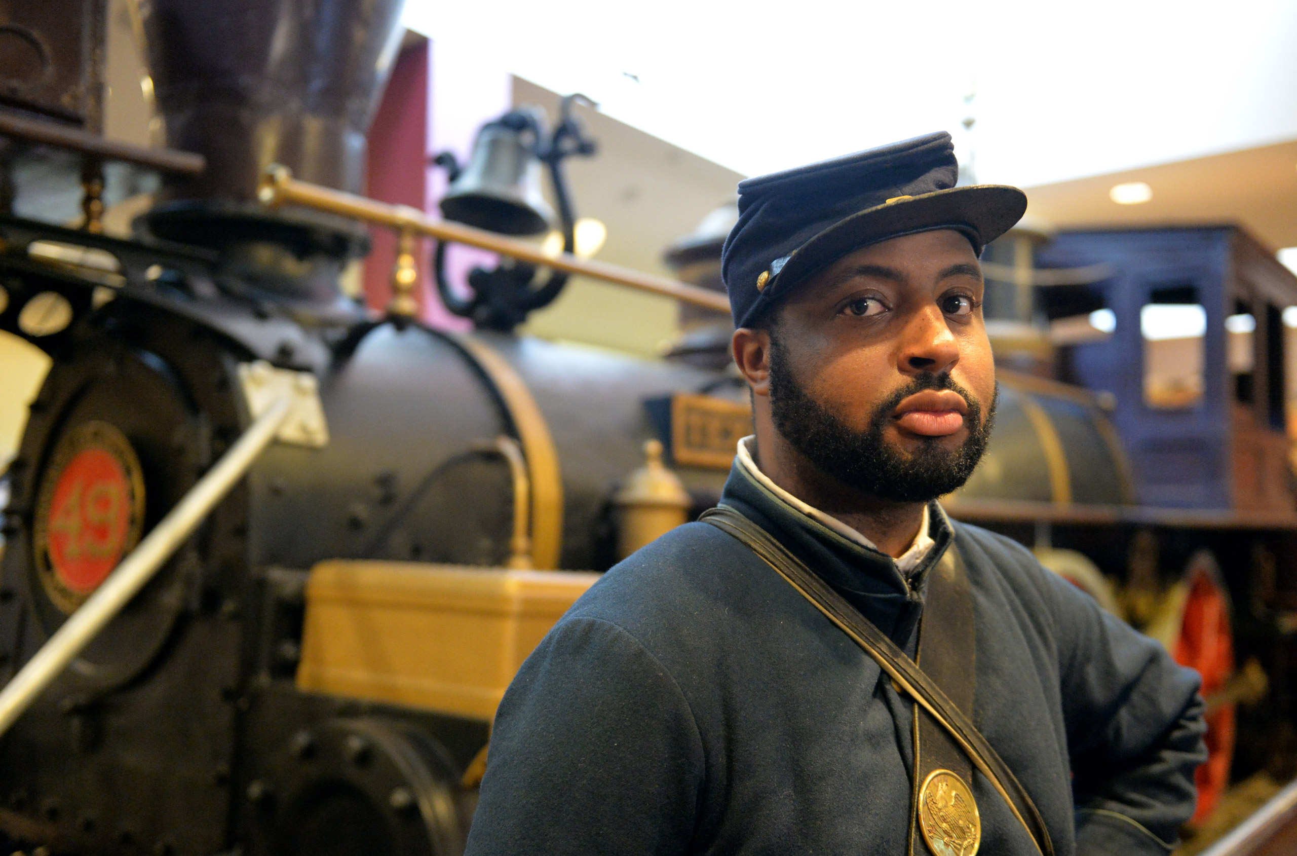 Re-enactor Marvin-Alonzo Greer is shown during a Juneteenth celebration at the Atlanta Cyclorama and Civil War Museum, June 20, 2014. (Kent D. Johnson—AP Photo)