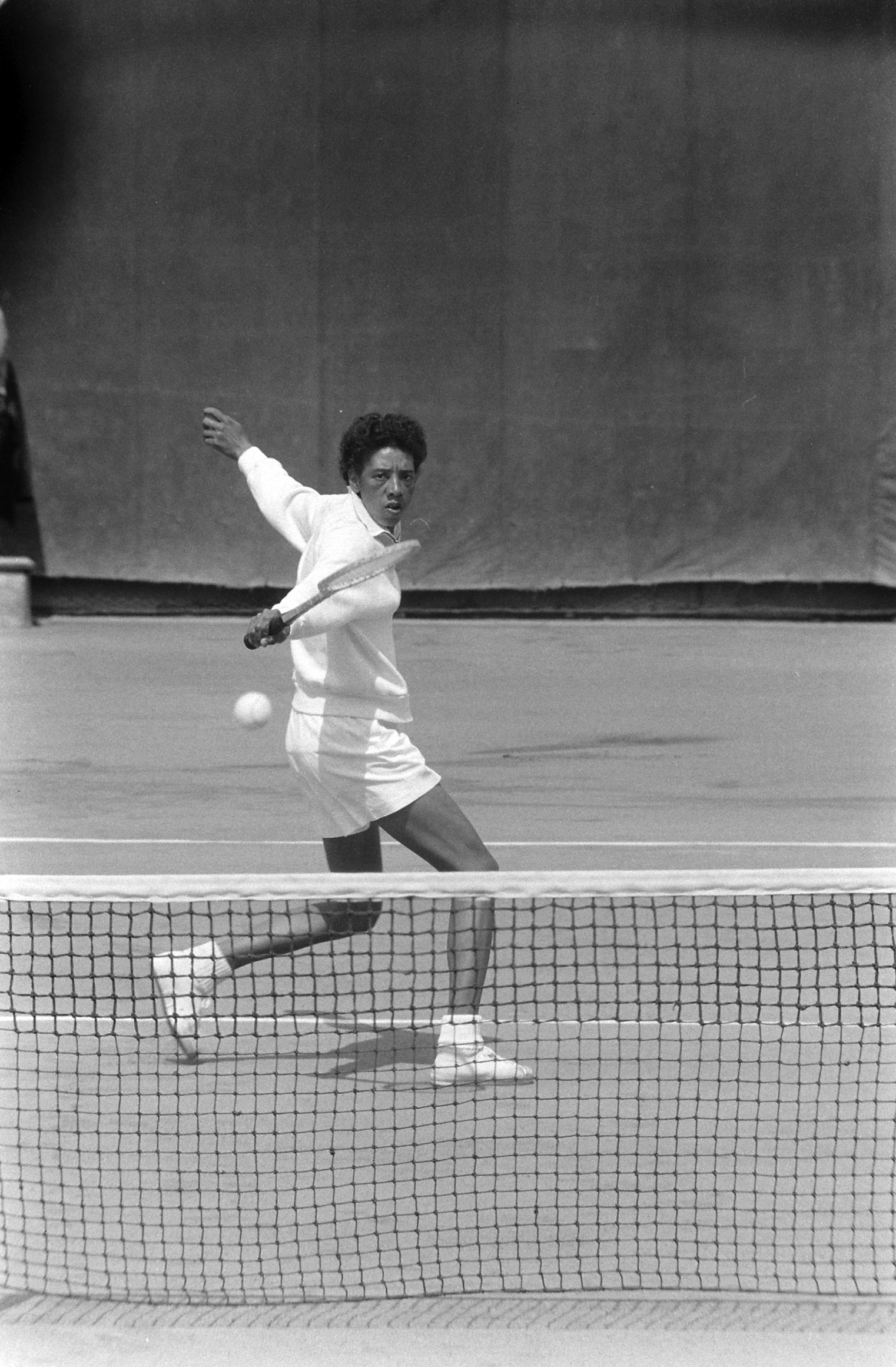 Tennis player Althea Gibson in France, 1956.