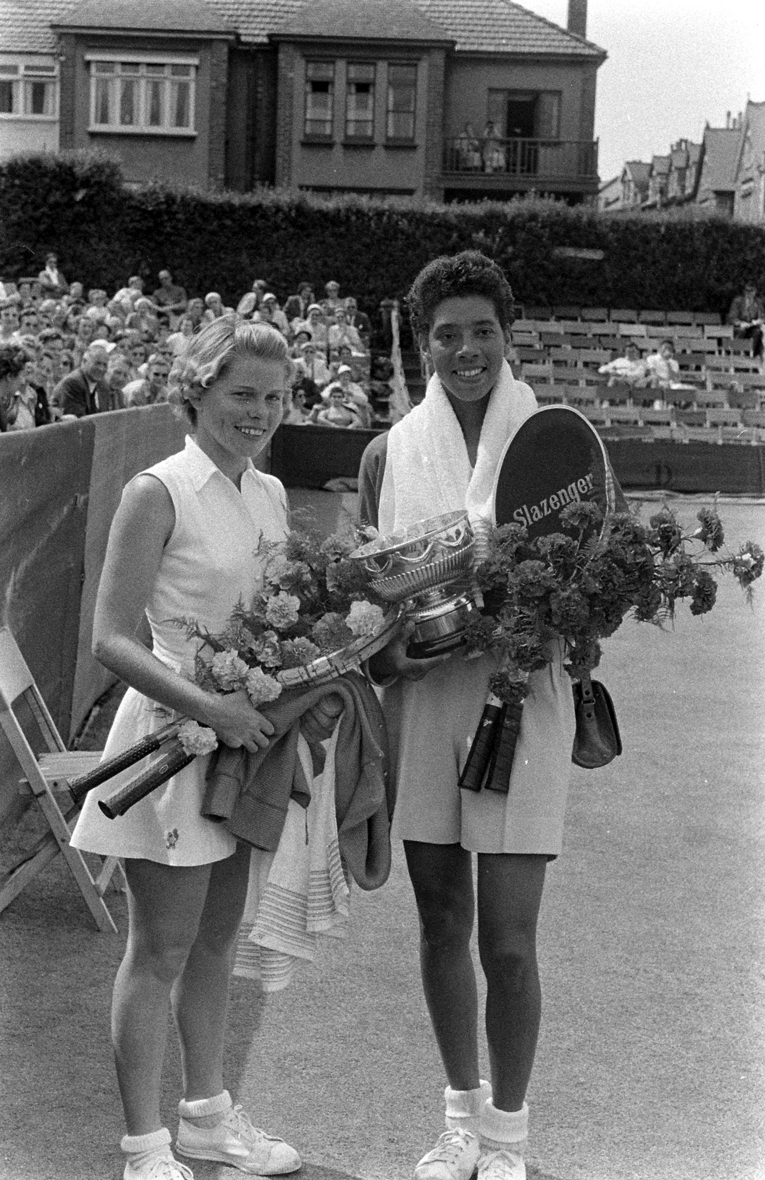 Tennis player Althea Gibson in France, 1956.