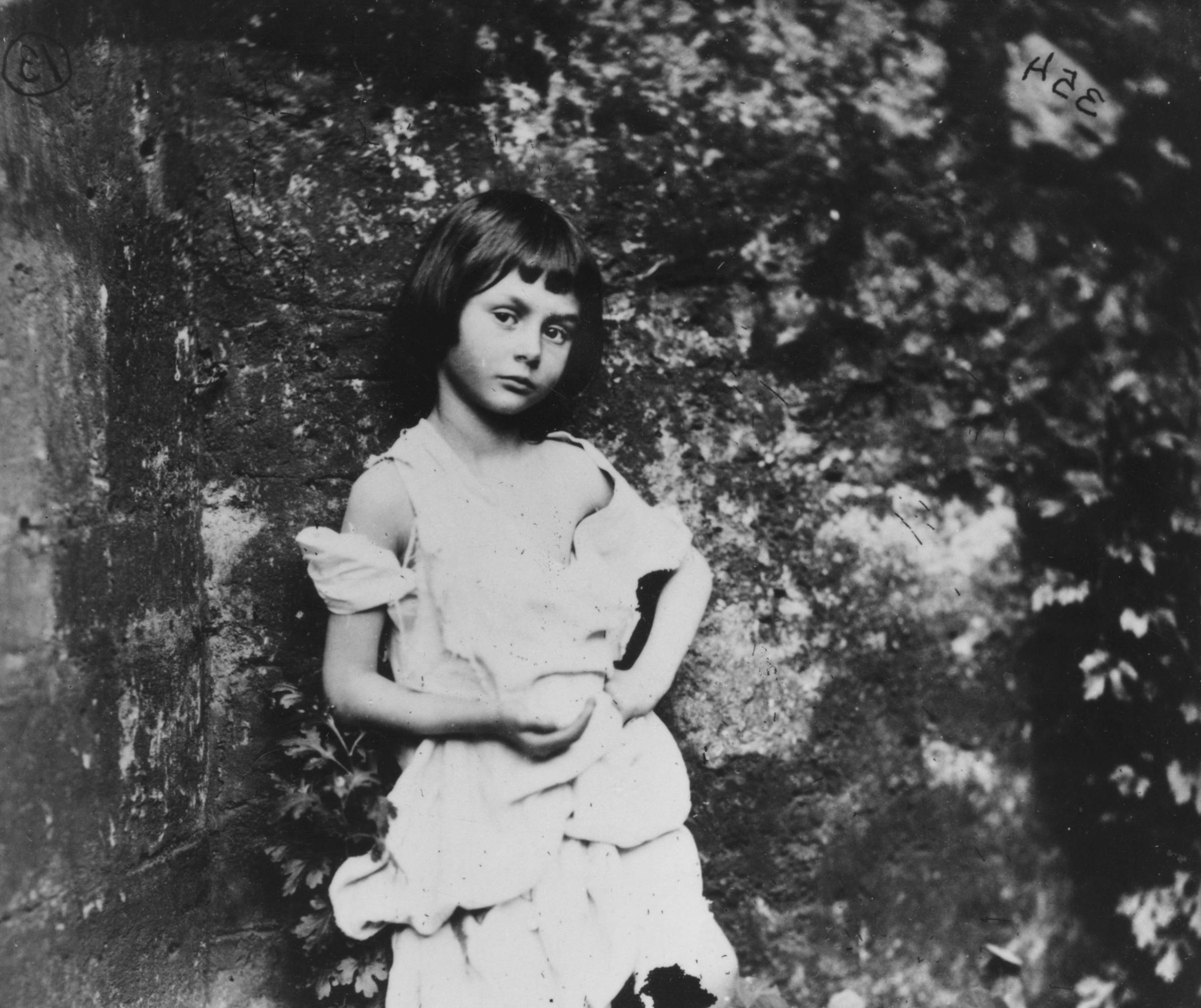 Alice Liddell (1852 - 1934), the inspiration for Lewis Carroll's fictional character Alice in 'Alice in Wonderland'. She is posing as 'The Beggar-Maid.' 1858.