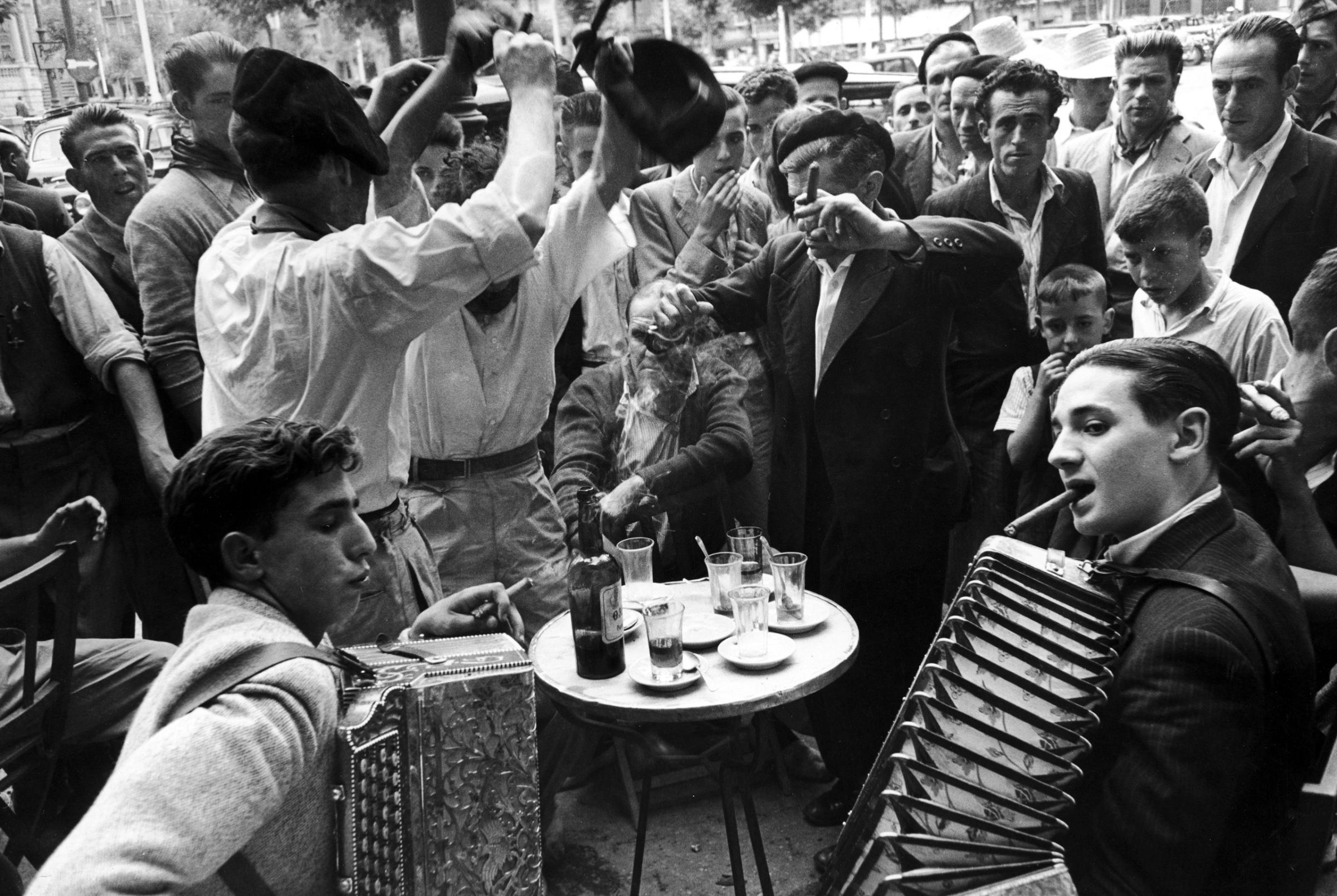 The festival of San Fermín in Pamplona, Spain, 1947.
