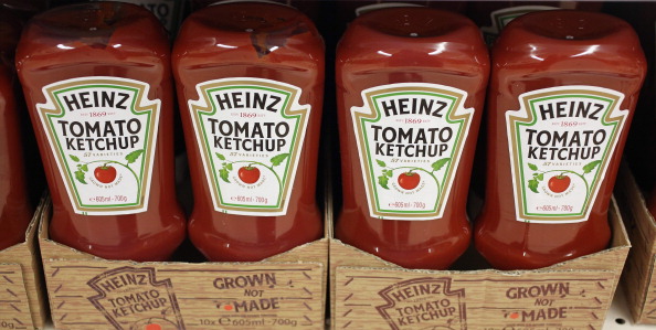 Heinz Co. Tomato Ketchup bottles on display in London on Feb. 15, 2013.