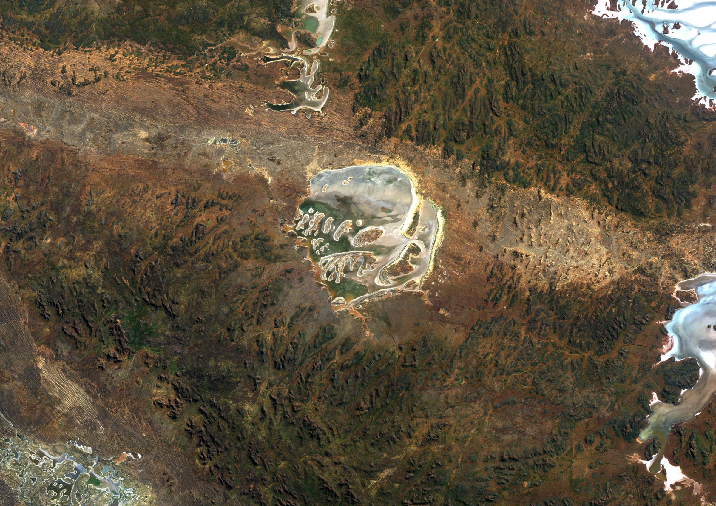 Acraman Meteor Impact Crater, Australia, True Colour Satellite Image