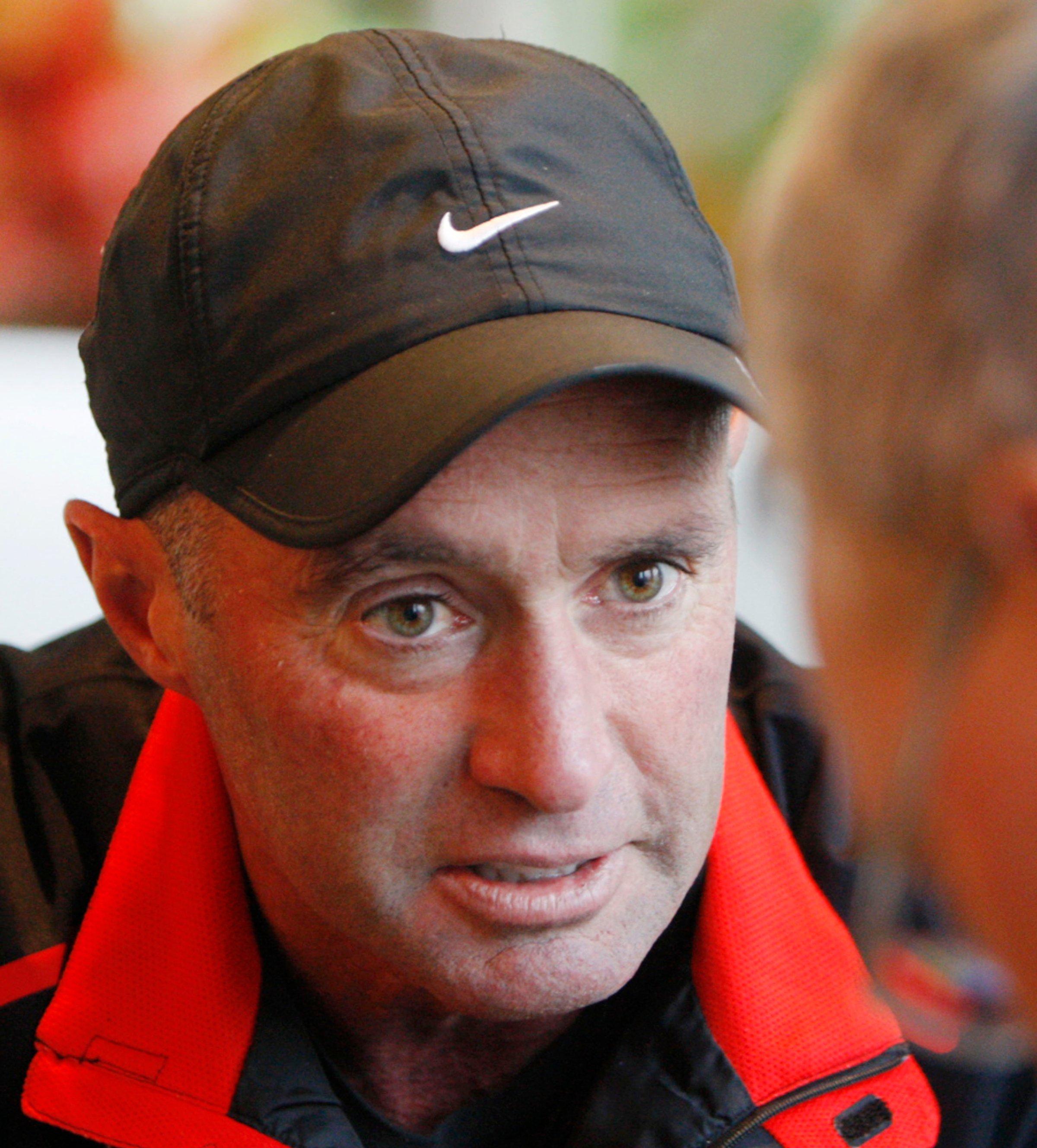 Alberto Salazar, the 1982 Boston Marathon winner, speaks to the Associated Press prior to joining John Hancock employees for a "Chat with the champions" event on Feb. 2, 2012, in Boston.
