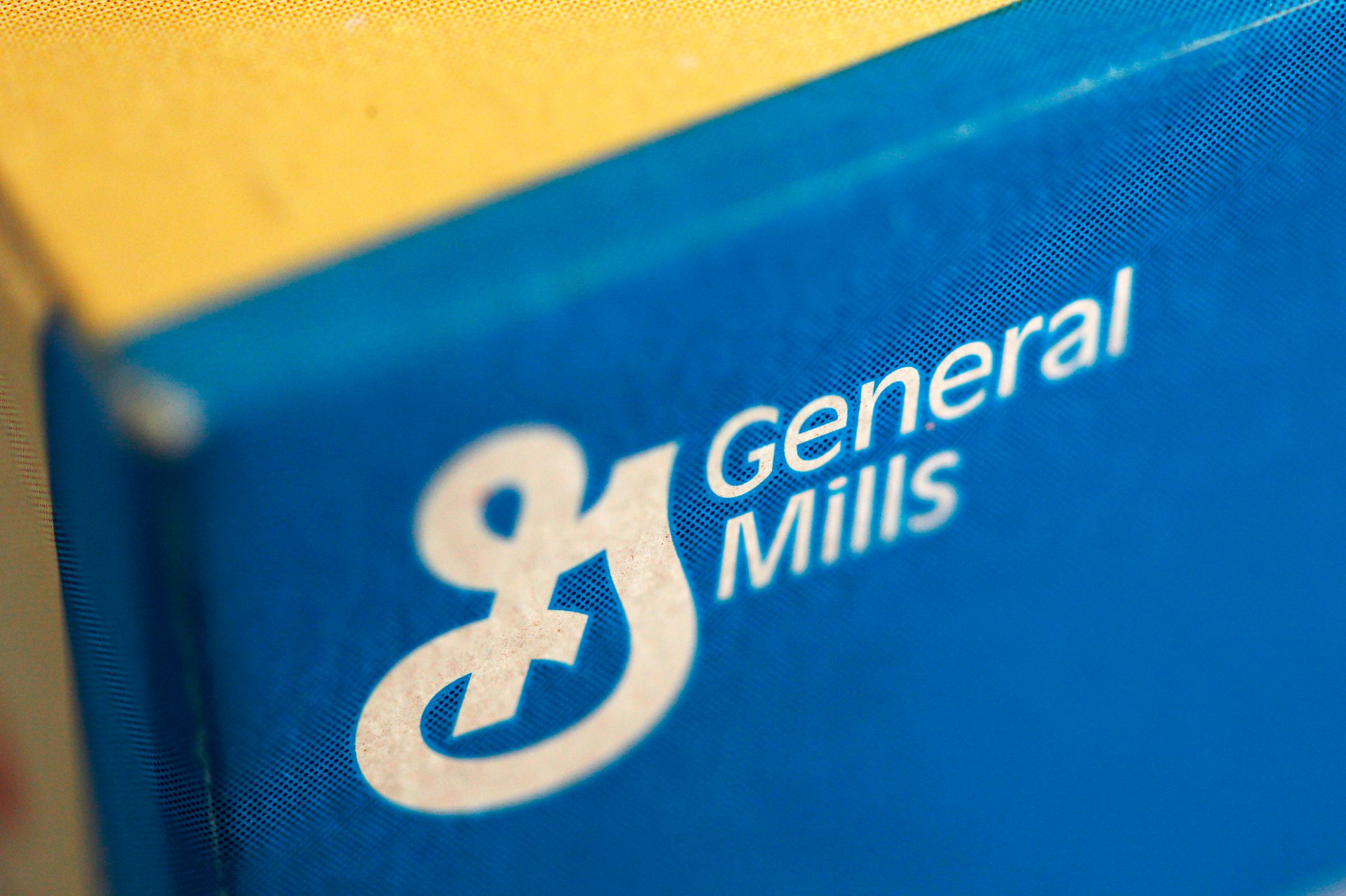 General Mills logo on a cereal box.
