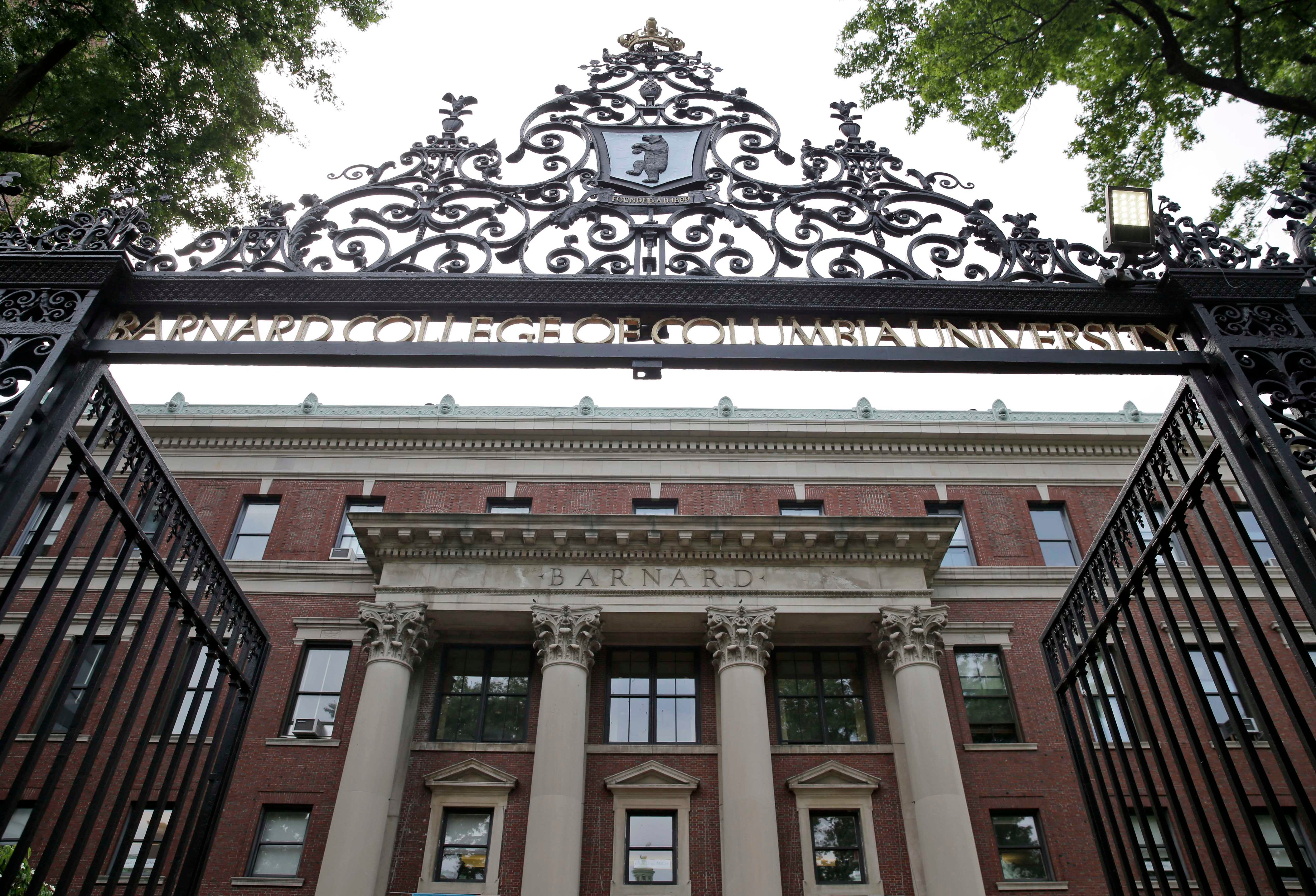 In this May 28, 2015 photo, a gate over the entrance of Barnard College is seen in New York. (Seth Wenig—AP)