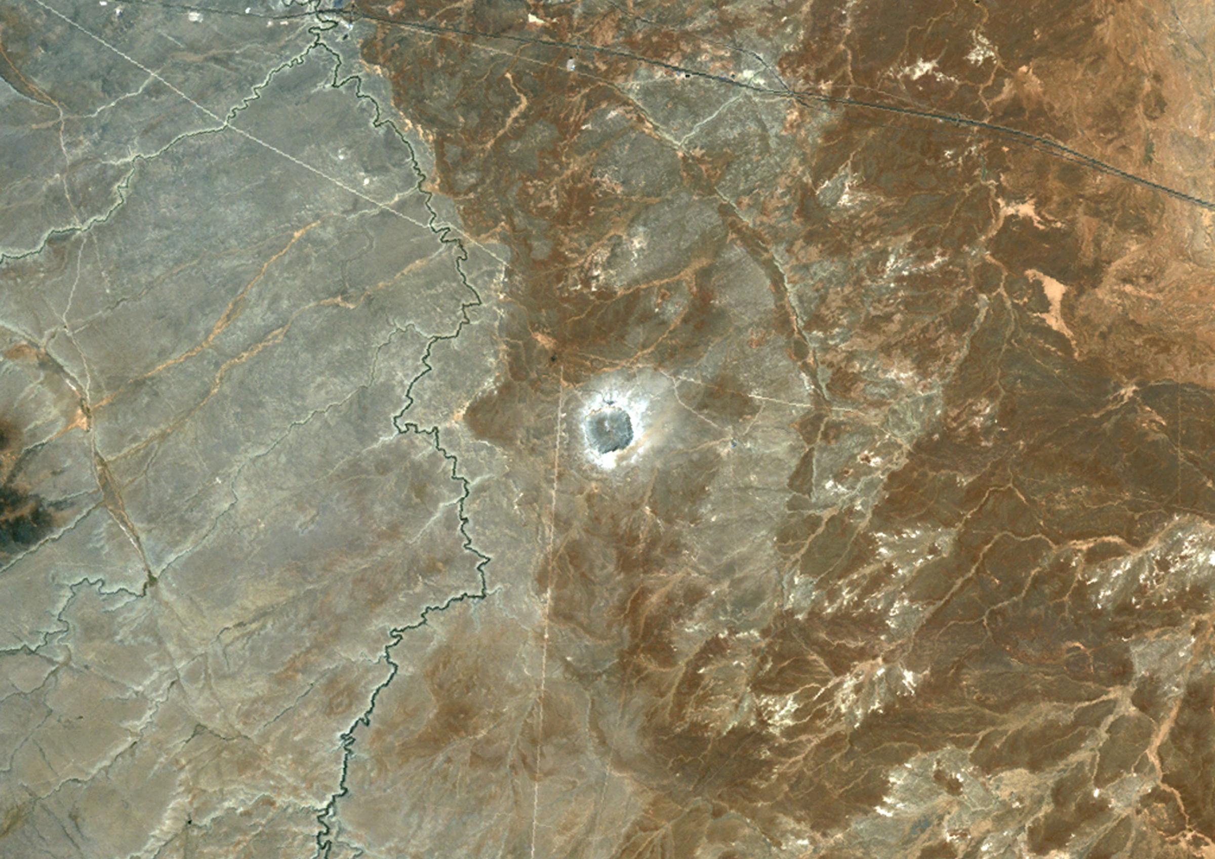 Barringer Meteor Impact Crater, Arizona, Usa, True Colour Satellite Image