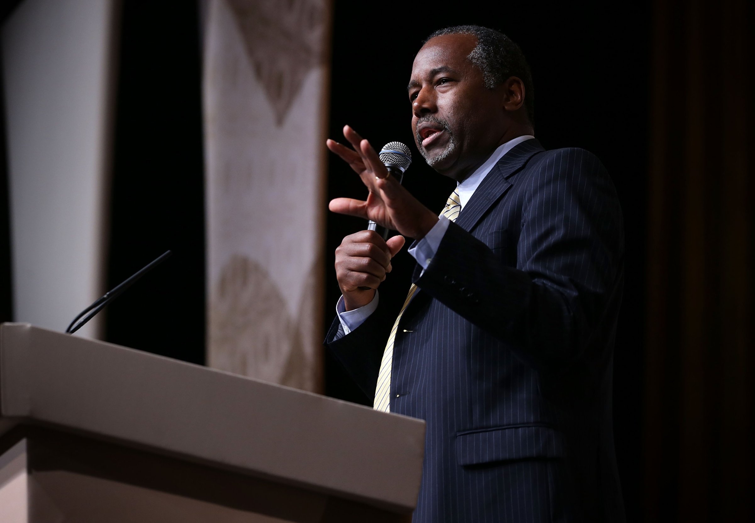 Republican U.S. presidential hopeful Ben Carson speaks during the "Road to Majority" conference June 19, 2015 in Washington, DC.
