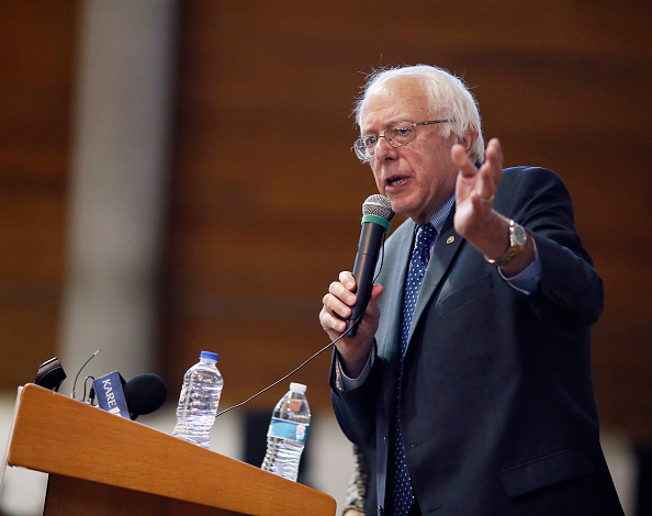Sen. Bernie Sanders speaks during a rally at the American Indian Center on Sunday, May 31, 2015, in Minneapolis.