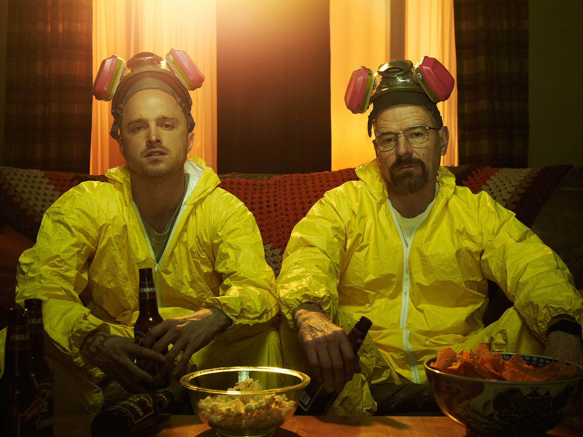 Jesse Pinkman (Aaron Paul) and Walter White (Bryan Cranston) on <i>Breaking Bad</i> (Frank Ockenfels—AMC)