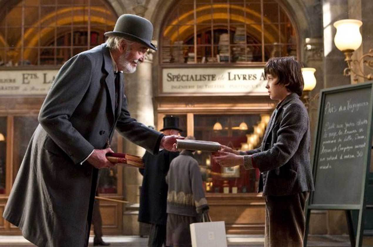Christopher Lee and Asa Butterfield in Hugo (2011)