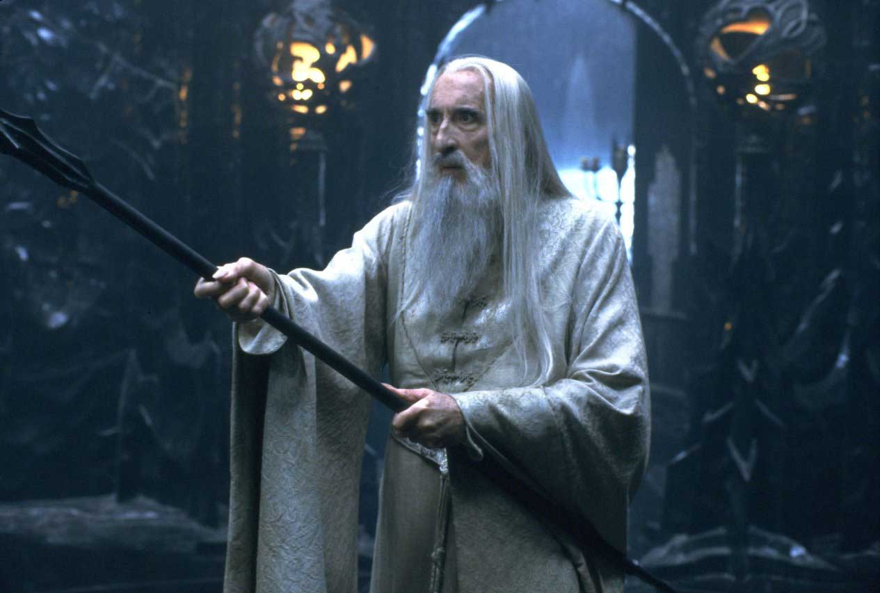 Christopher Lee in The Lord of the Rings- The Two Towers (2002). (New Line Productions)
