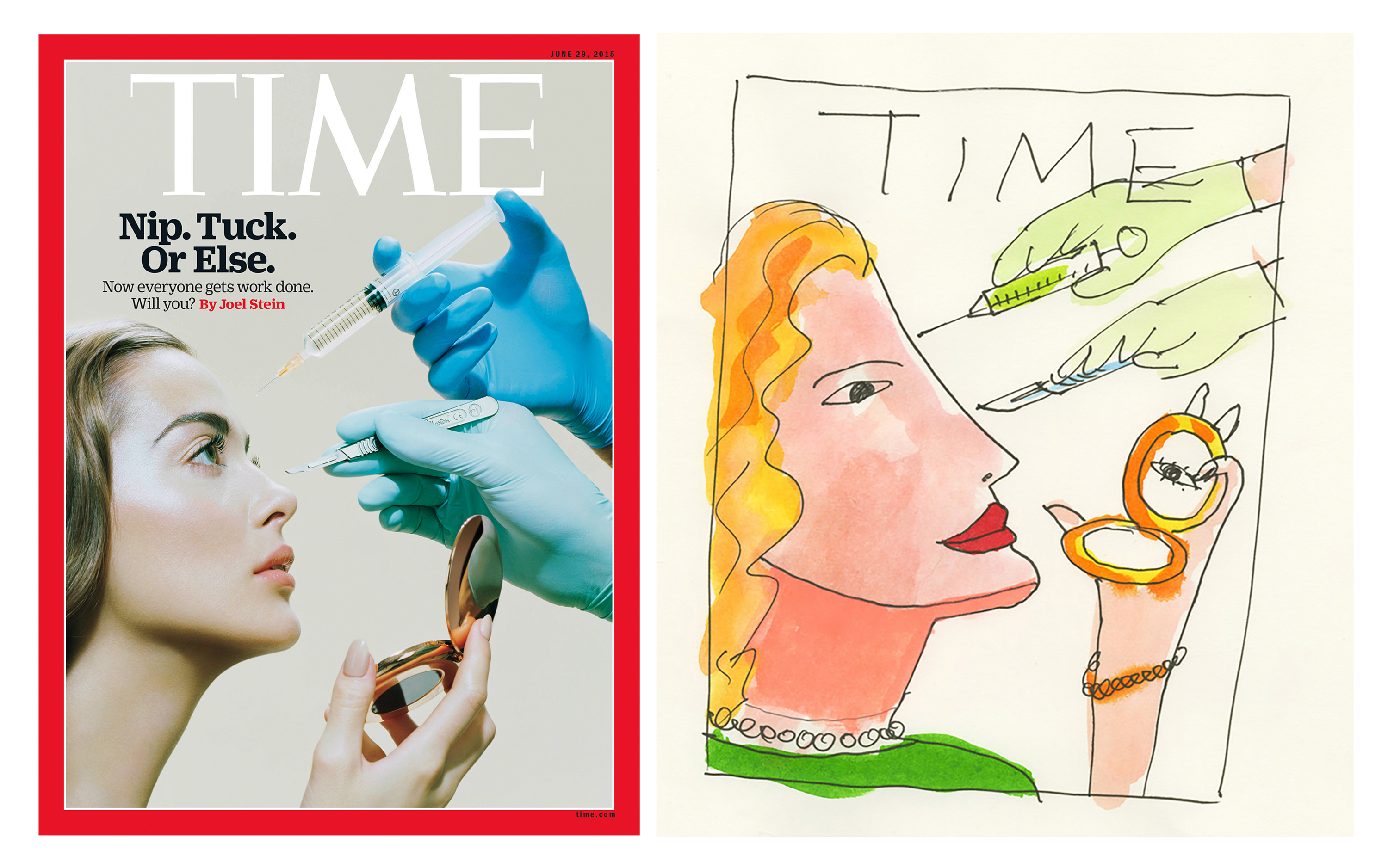 Miles Aldridge cover and sketch for TIME (Miles Aldridge for TIME)