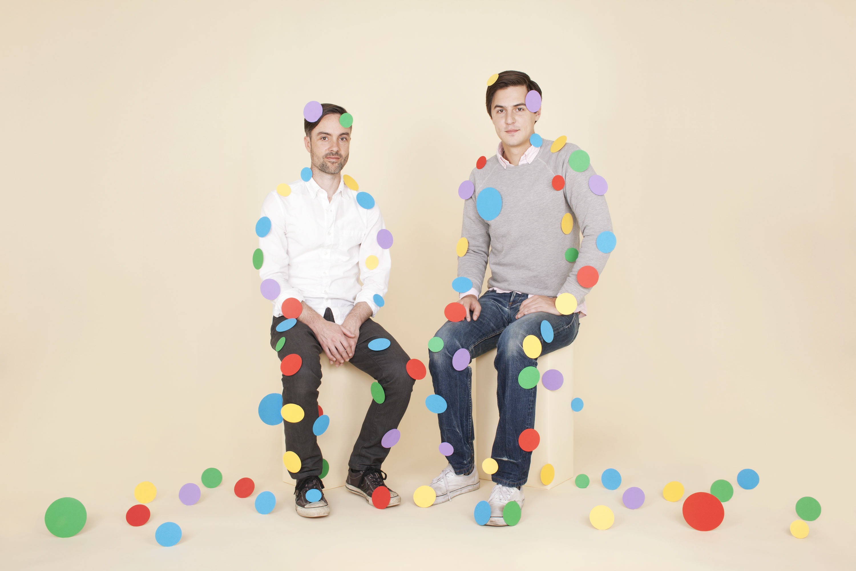 Paul Murphy, left, and Patrick Moberg are the CEO and CCO of Playdots, which makes the hit mobile games Dots and Two Dots. (Ina Jang for TIME)