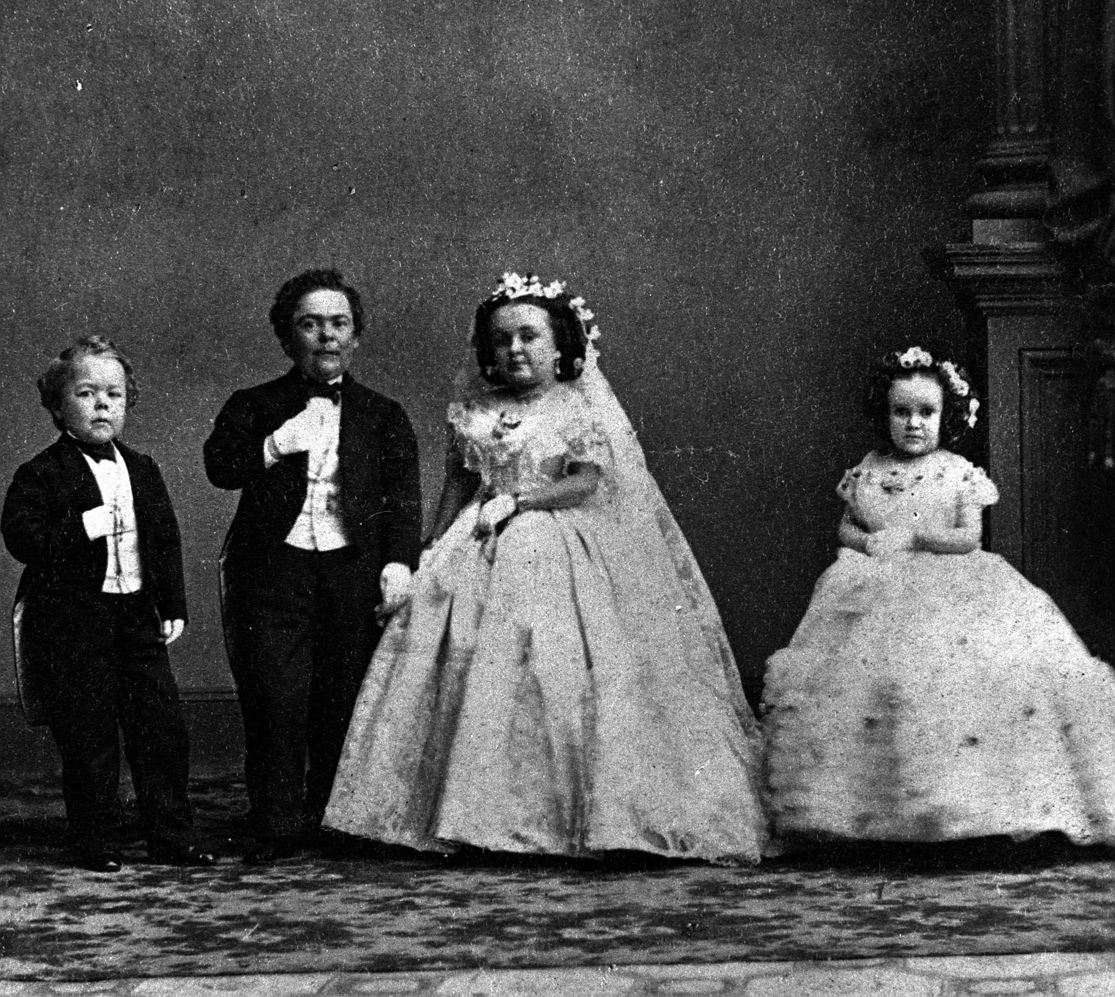 General Tom Thumb alias, Charles Sherwood Stratton, US midget showman,and his wife in 1869.