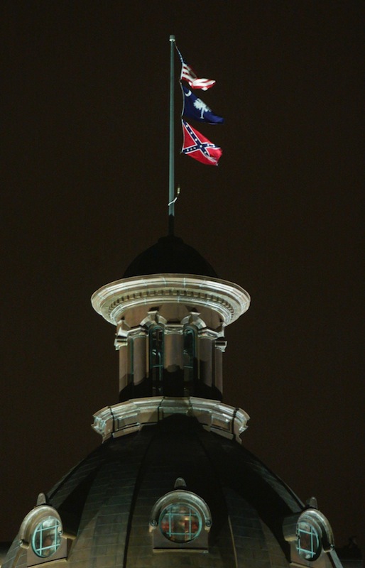 The confederate flag flies over the State capitol building in Columbia, S.C., on Feb. 18, 2000. (Mark Wilson—Getty Images)