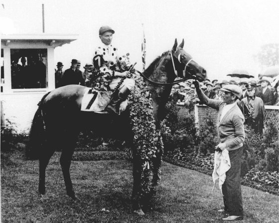 1930: Gallant Fox, with jockey Earl Sande