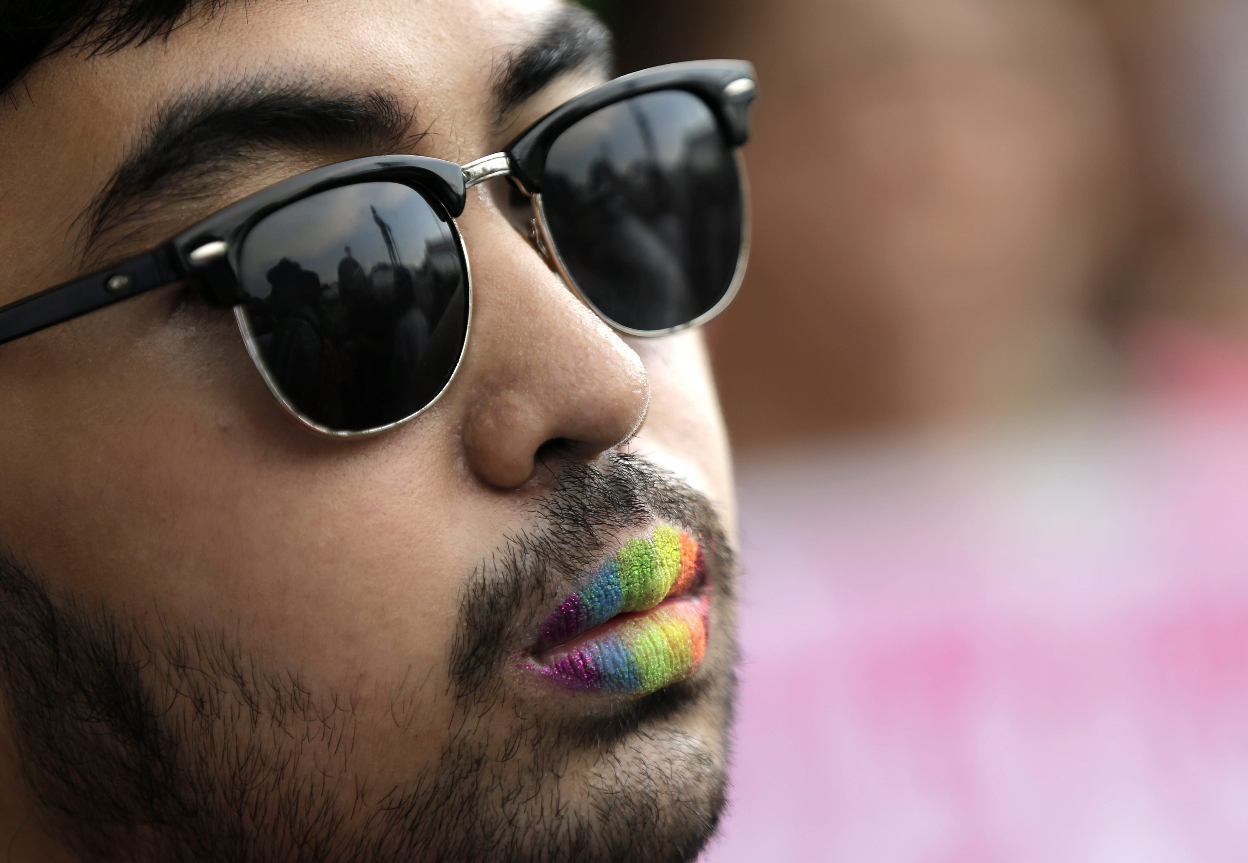 A participant in the Pride March against discrimination in Manila on June 27, 2015.